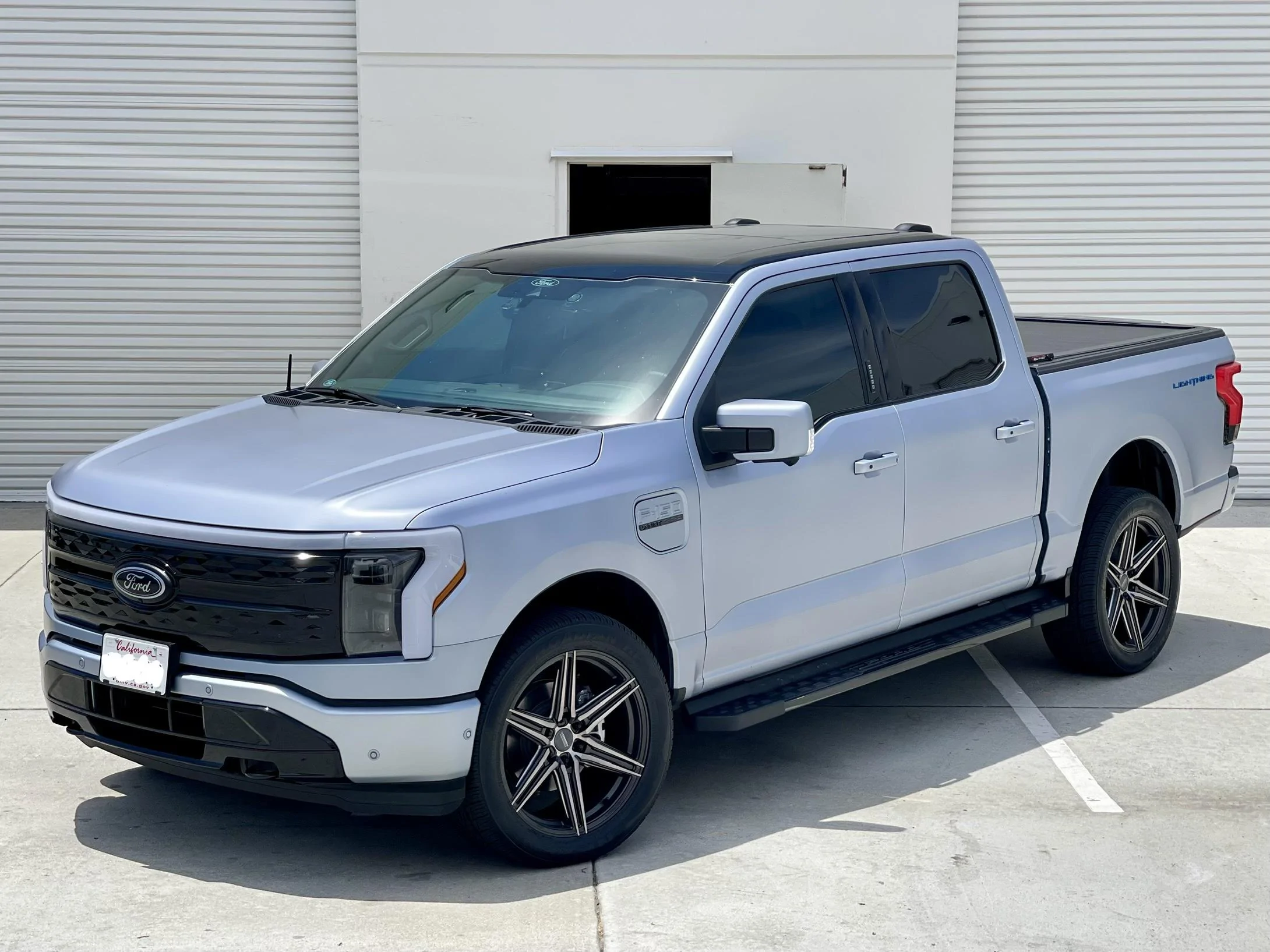 Ford F-150 Lightning Iced Blue Silver Lightning Build. Mods: PPF matte finish, Line-X, gloss black painted grille, black wrapped roof, wheels e268b285-e48f-44ad-95cf-eeb84db15774-jpeg