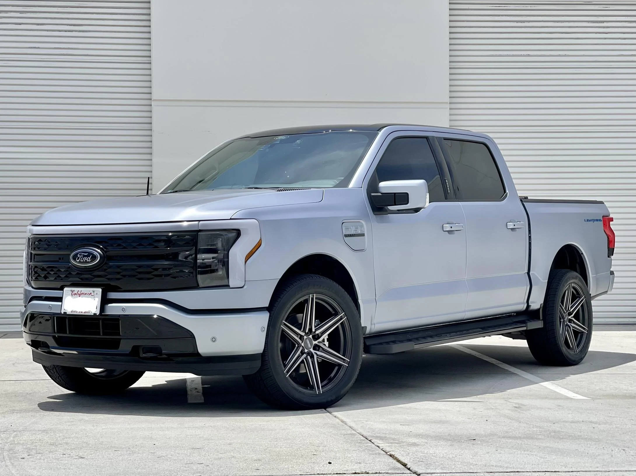 Ford F-150 Lightning Iced Blue Silver Lightning Build. Mods: PPF matte finish, Line-X, gloss black painted grille, black wrapped roof, wheels 10244461-730b-4376-93e7-a66ad6f216c2-jpeg