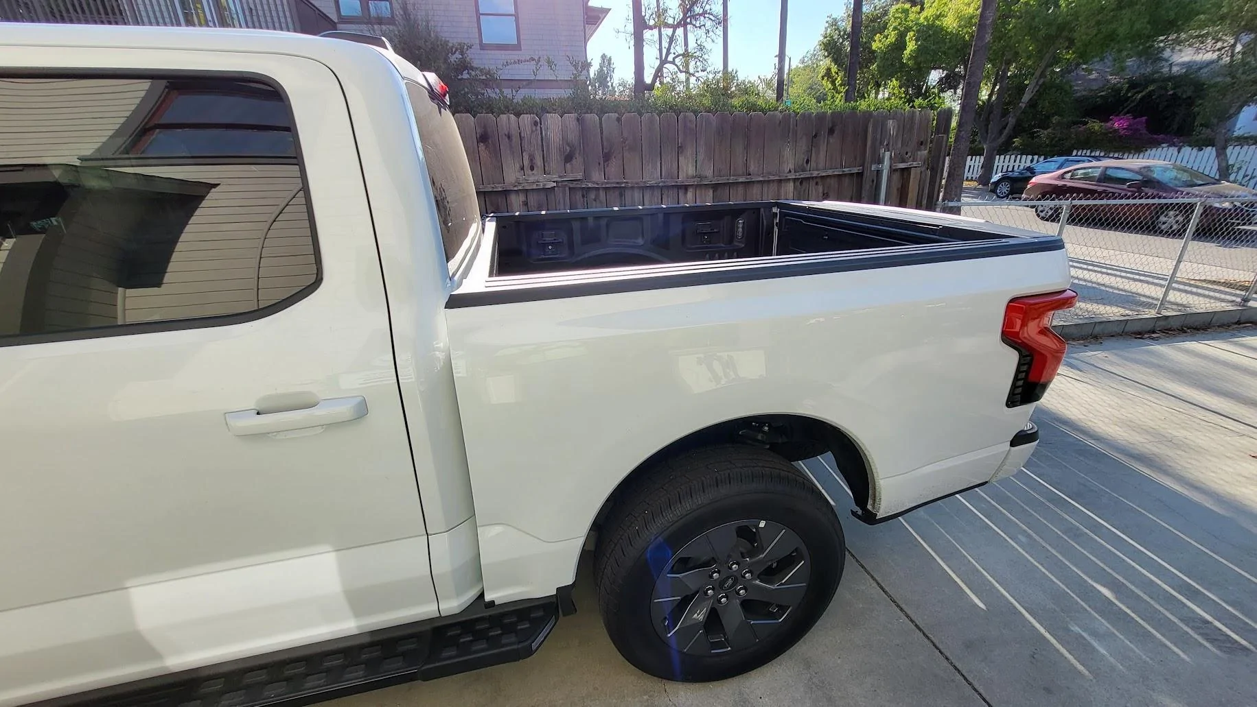 Ford F-150 Lightning Debadged Lightning - removed logo / emblem from bed box exterior 20220728_173555