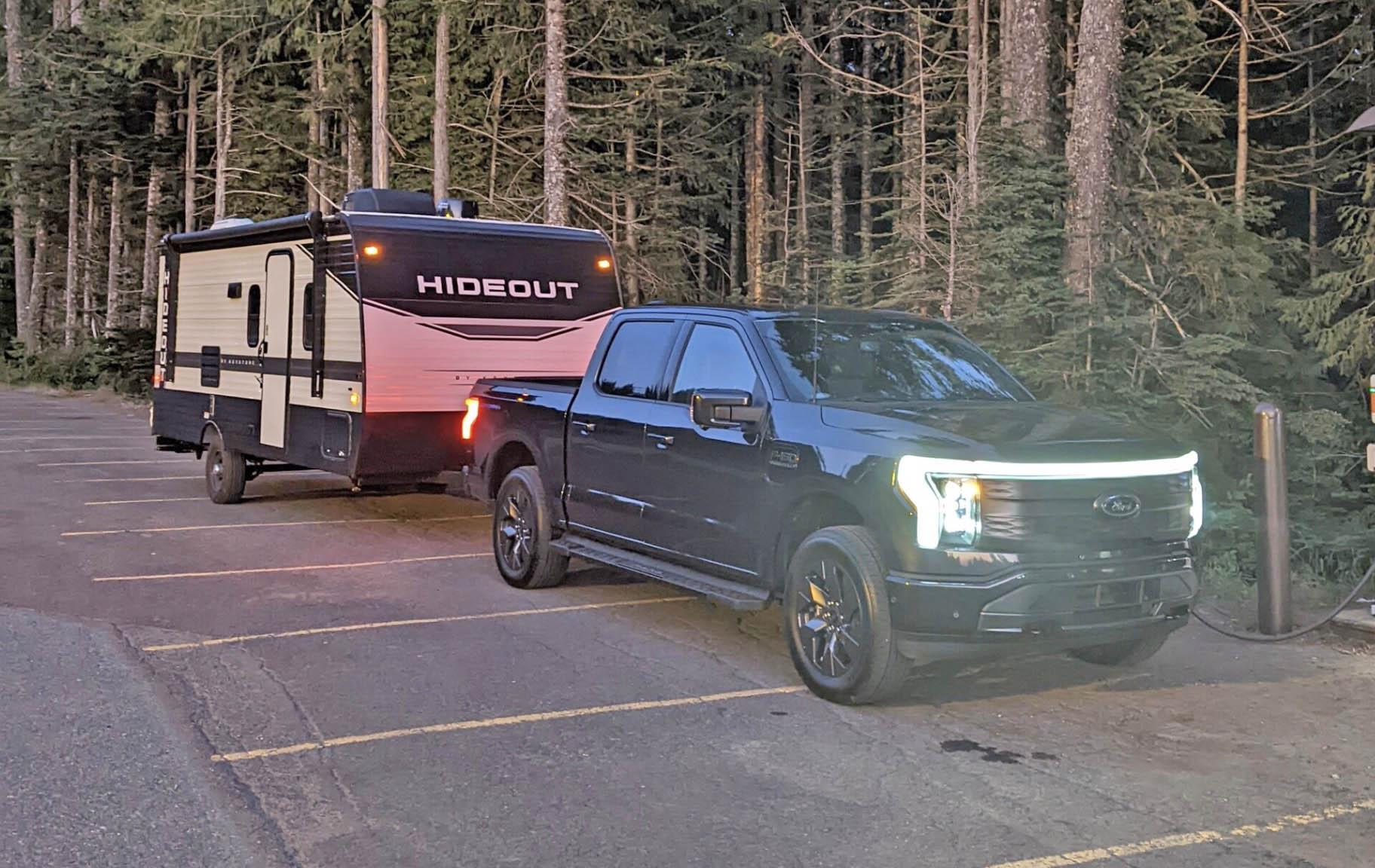 Ford F-150 Lightning 23' Travel Trailer Road Trip - Lightning Towing Report f150 lightning towing trailer
