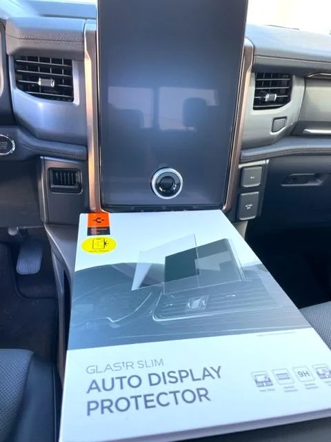 Ford F-150 Lightning Installed screen protector and 13" antenna IMG_9369