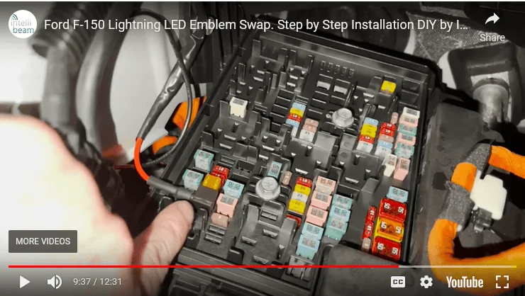 Ford F-150 Lightning F-150 Lightning LED Ford Emblem Swap. Step by Step Installation DIY Video. Fus