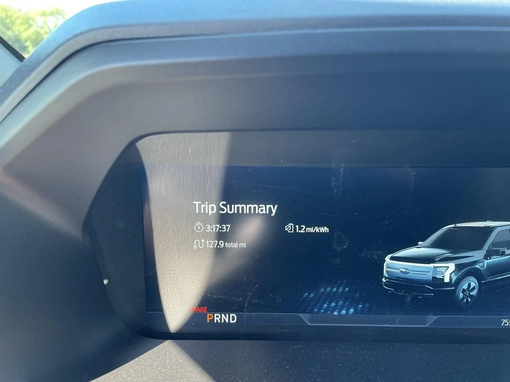 Ford F-150 Lightning Trip Report: NJ Shore to Poconos with 5,000lb 22' Boat Return Trip Stats IMG_7071