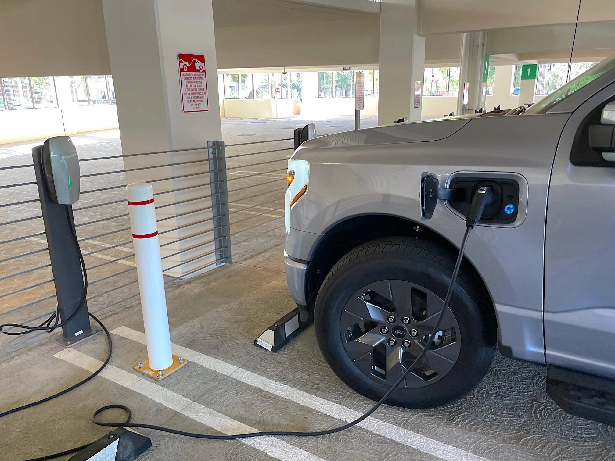 Ford F-150 Lightning Free Tesla destination chargers found near my home! New city chargers for both Tesla SuperChargers and L2. IMG_9396