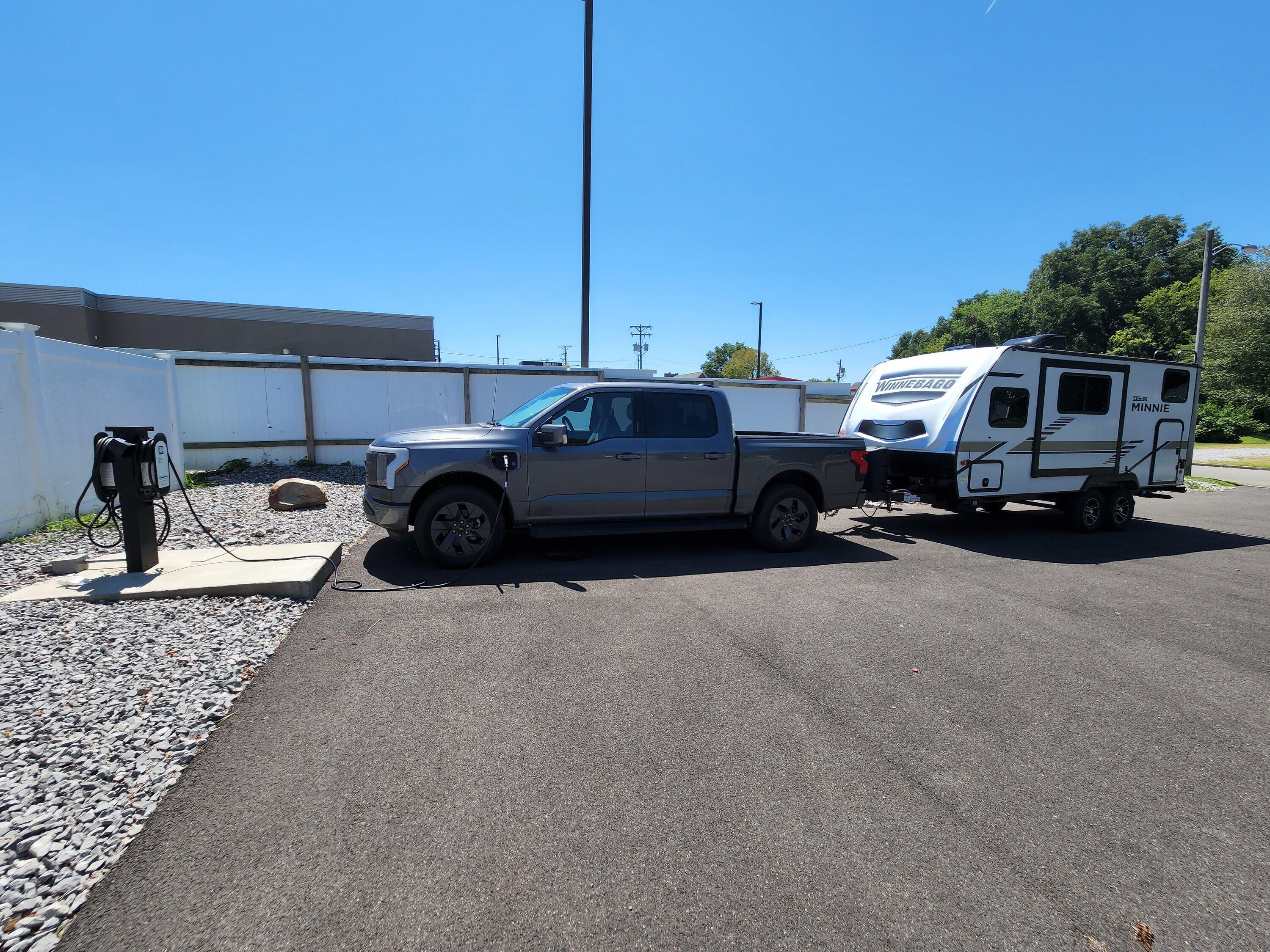 Ford F-150 Lightning 330 Mile Road Trip with Travel Trailer Towed by Lightning Lariat Extended Range (ER) 20220813_130938