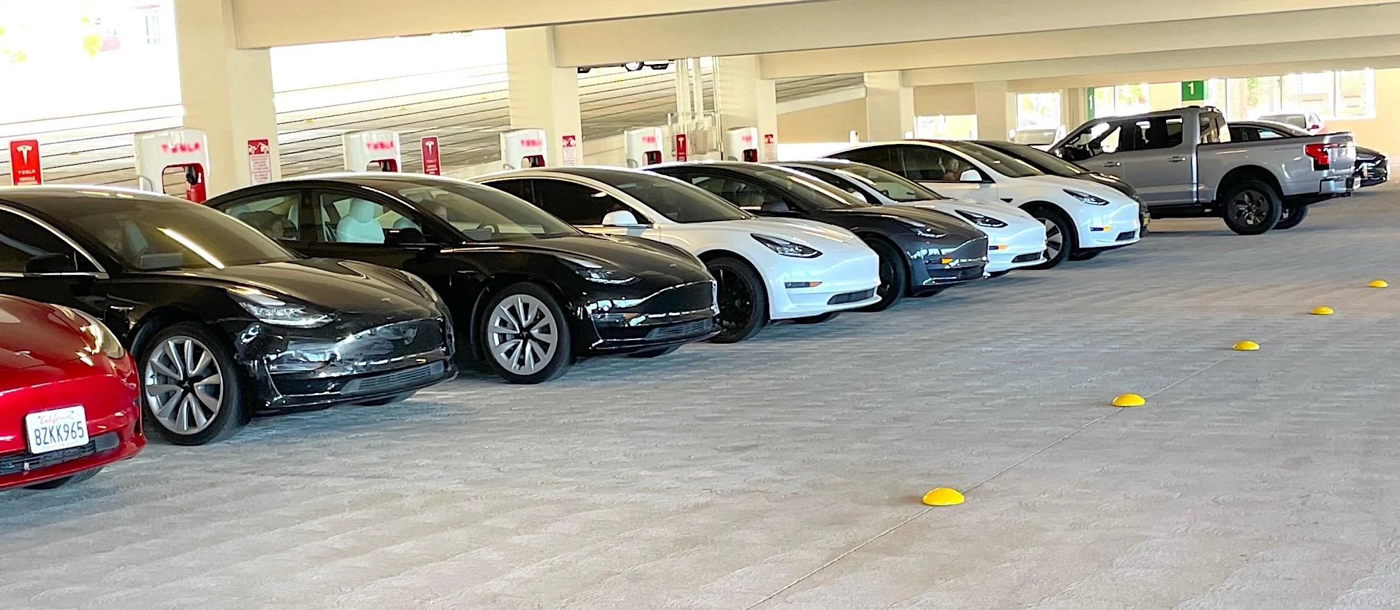 Ford F-150 Lightning First Tesla Supercharger Station With Pull-Through Lanes For EV Trucks! IMG_9401