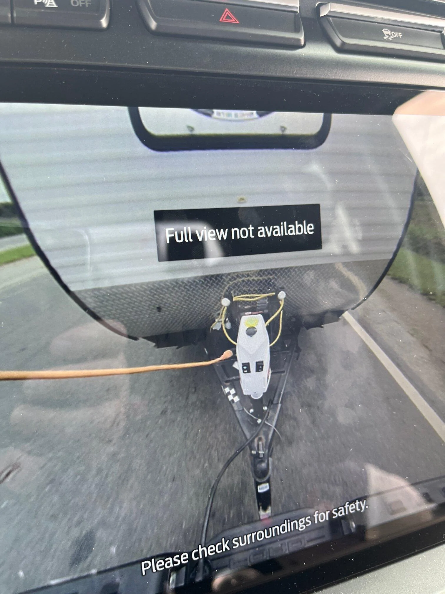Ford F-150 Lightning 250 mile trip report: Lightning PRO - TOWING 3,000lb Powered Camper... CAMPER rear view monitor