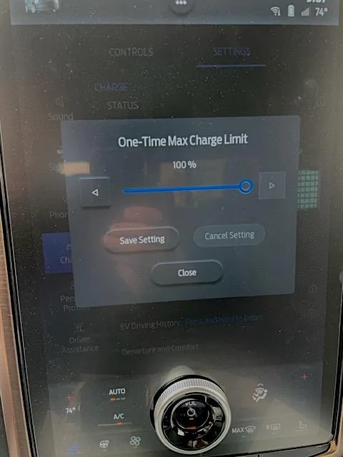 Ford F-150 Lightning EA charger cut me off at 90% - what if I wanted to wait for 100% for a long road trip ? IMG_9452