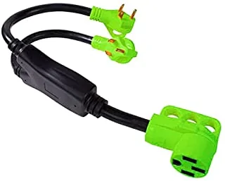 Ford F-150 Lightning Successfully Charging with TWO 30amp 120v outlets, for 240v power, at a campground... 30-30 to 50amp Y dogbone adapter