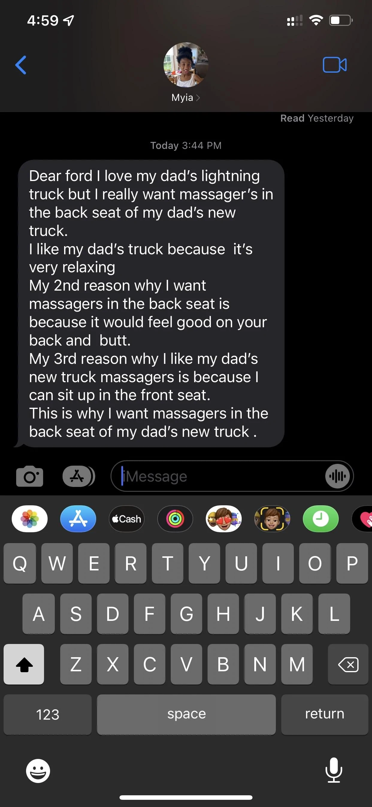 Ford F-150 Lightning My youngest has a suggestion for Ford… F1B7E556-C748-4670-ADD1-DC14973B0743