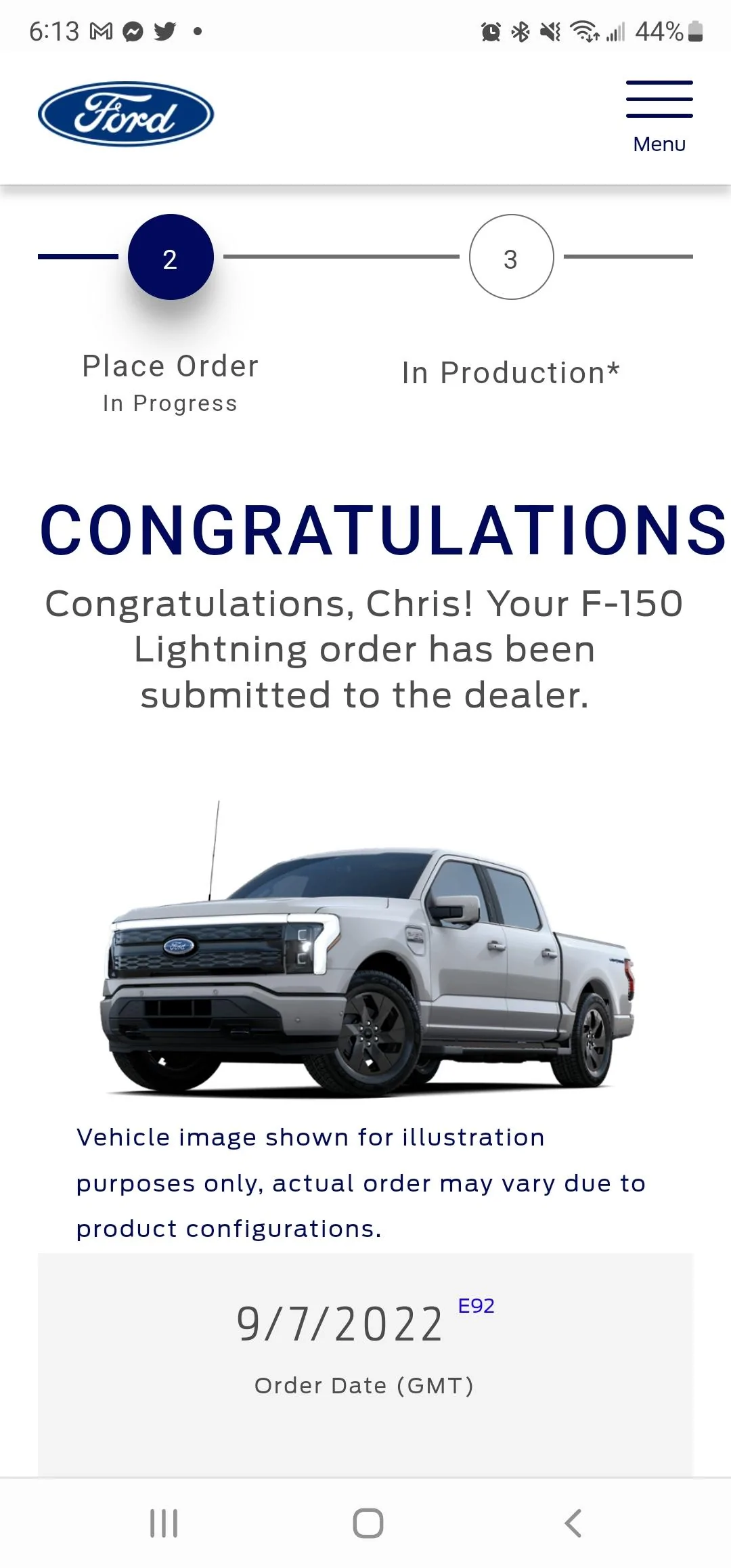 Ford F-150 Lightning Any Wave 3 MY2023 Lightning order invites yet ? Screenshot_20220907-181338_Chrom