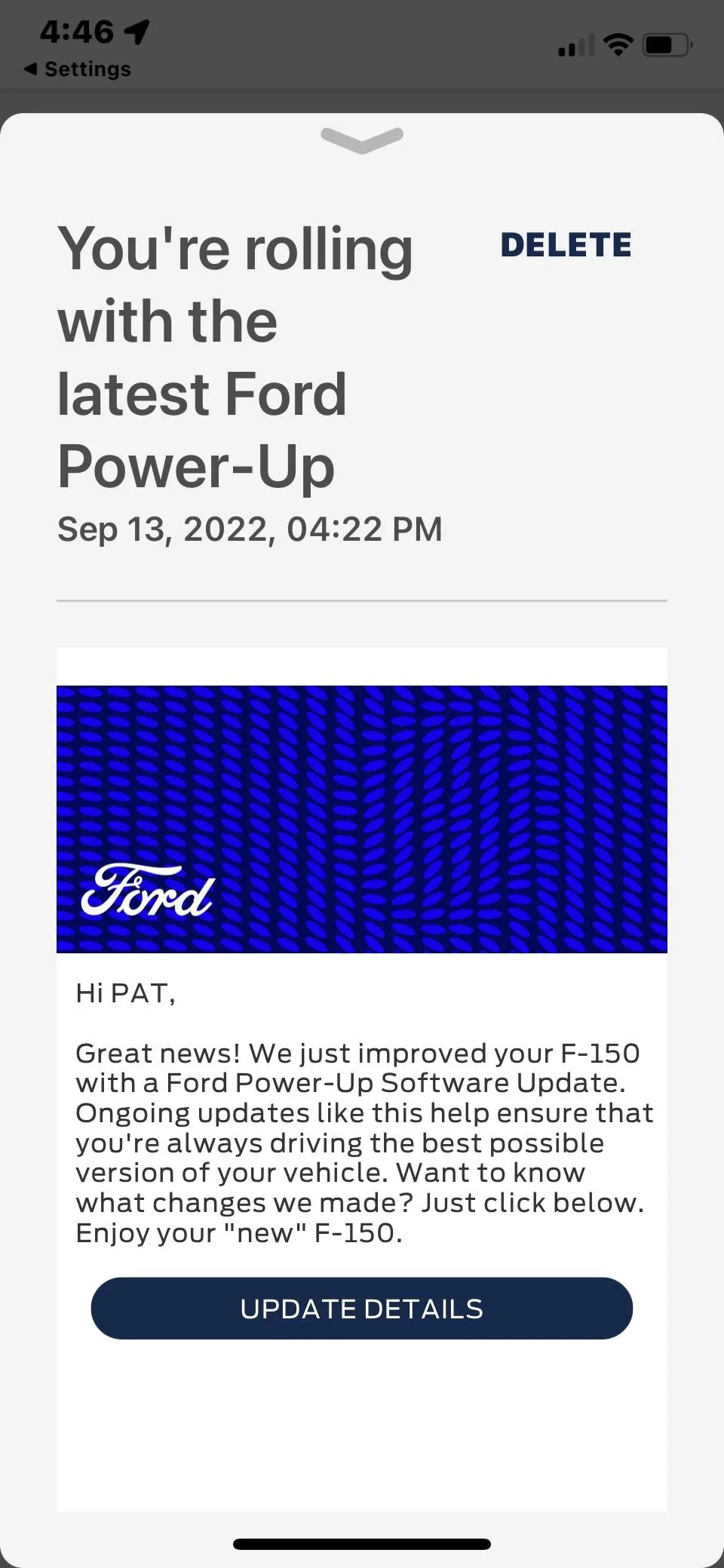 Ford F-150 Lightning OTA scheduling issues - Sync keeps forgetting and turns itself off Screenshot 2022-09-13 at 4.46.34 PM