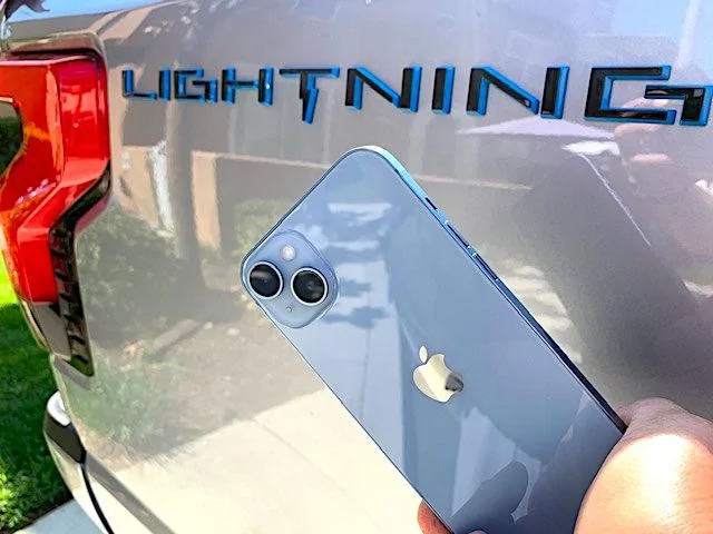 Ford F-150 Lightning iPhone 14 Plus in blue - does it match the Ice Blue Silver Lightning ? IMG_2866