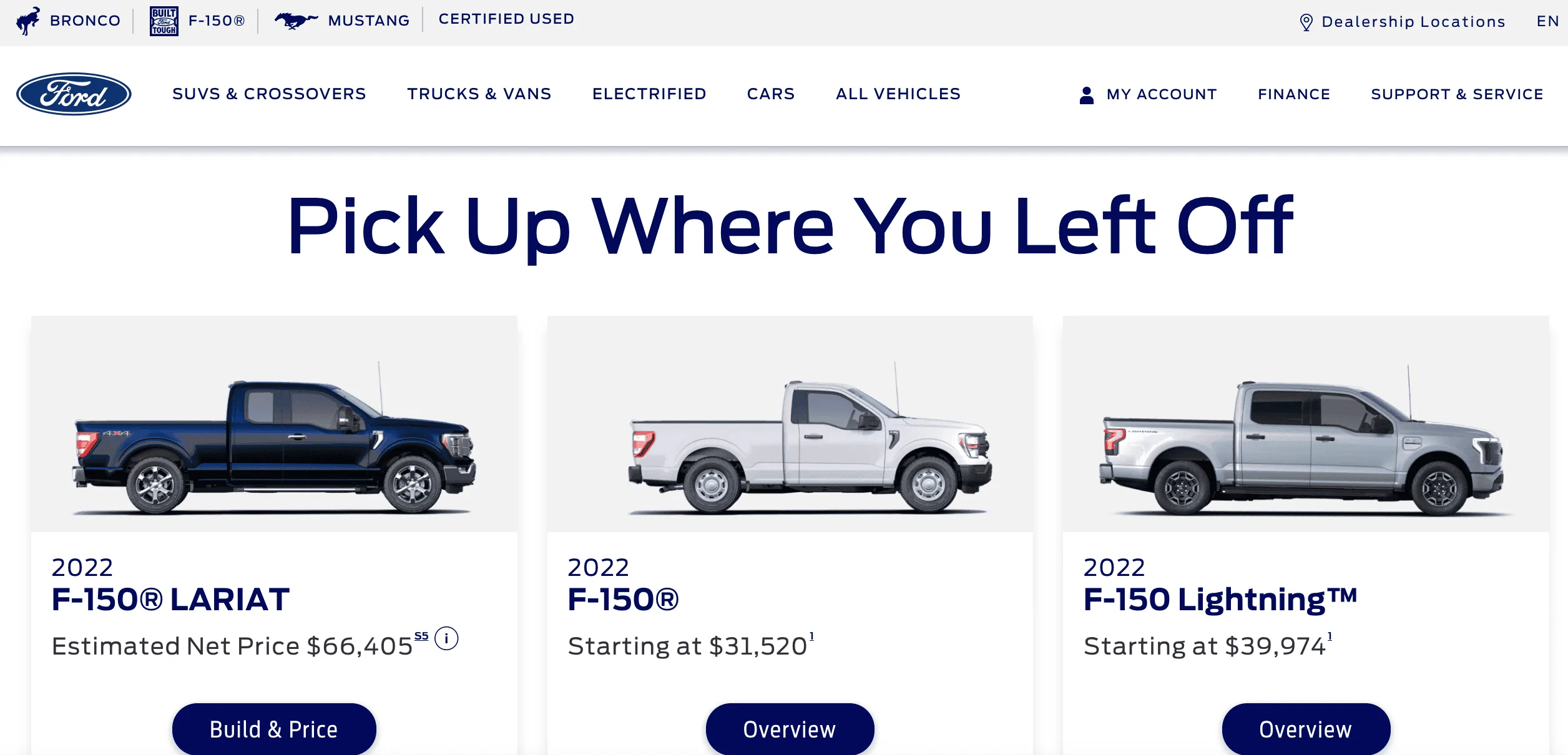 Ford F-150 Lightning Ford website still showing Lightning "starting at $39,974" (clearly this is incorrect) 1665668289971