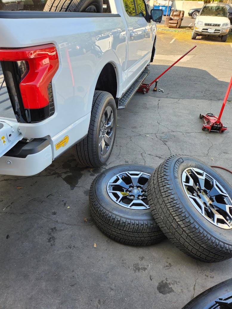 Ford F-150 Lightning Went from stock 20's to stock 18's 20221013_151953