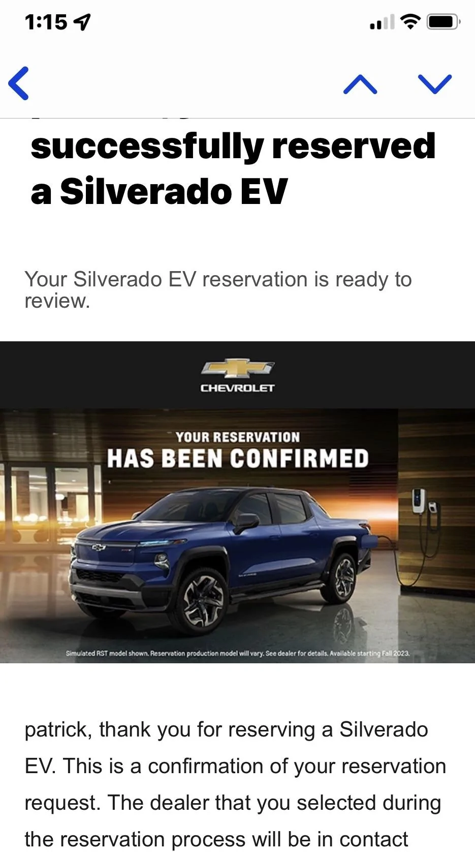 Ford F-150 Lightning Interesting perspective on state of EV chargers and economics. patrick, you’ve successfully reserved a Silverado EV (2)