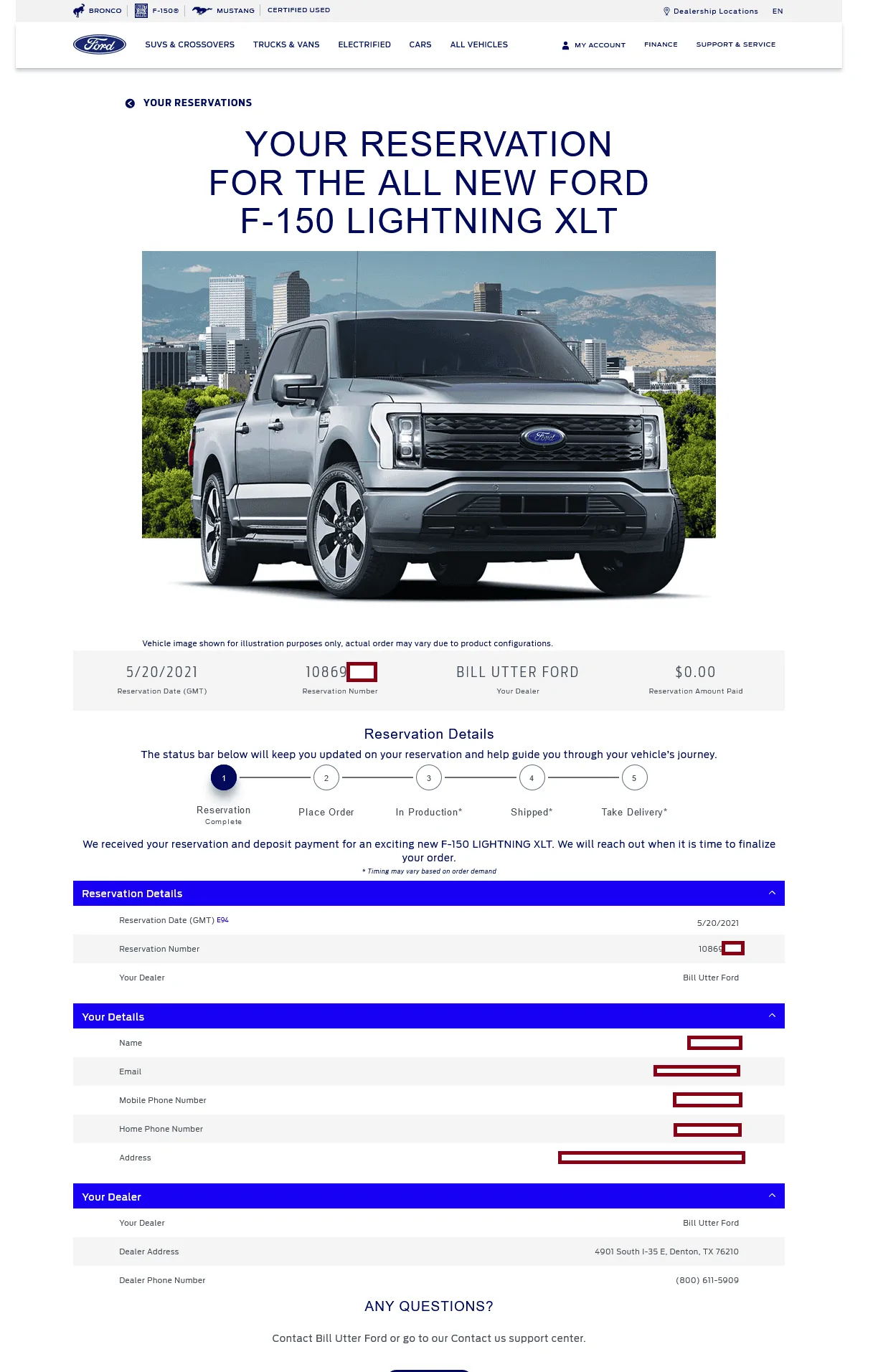 Ford F-150 Lightning Need help with dealer and reservation (RESOLVED) reservation