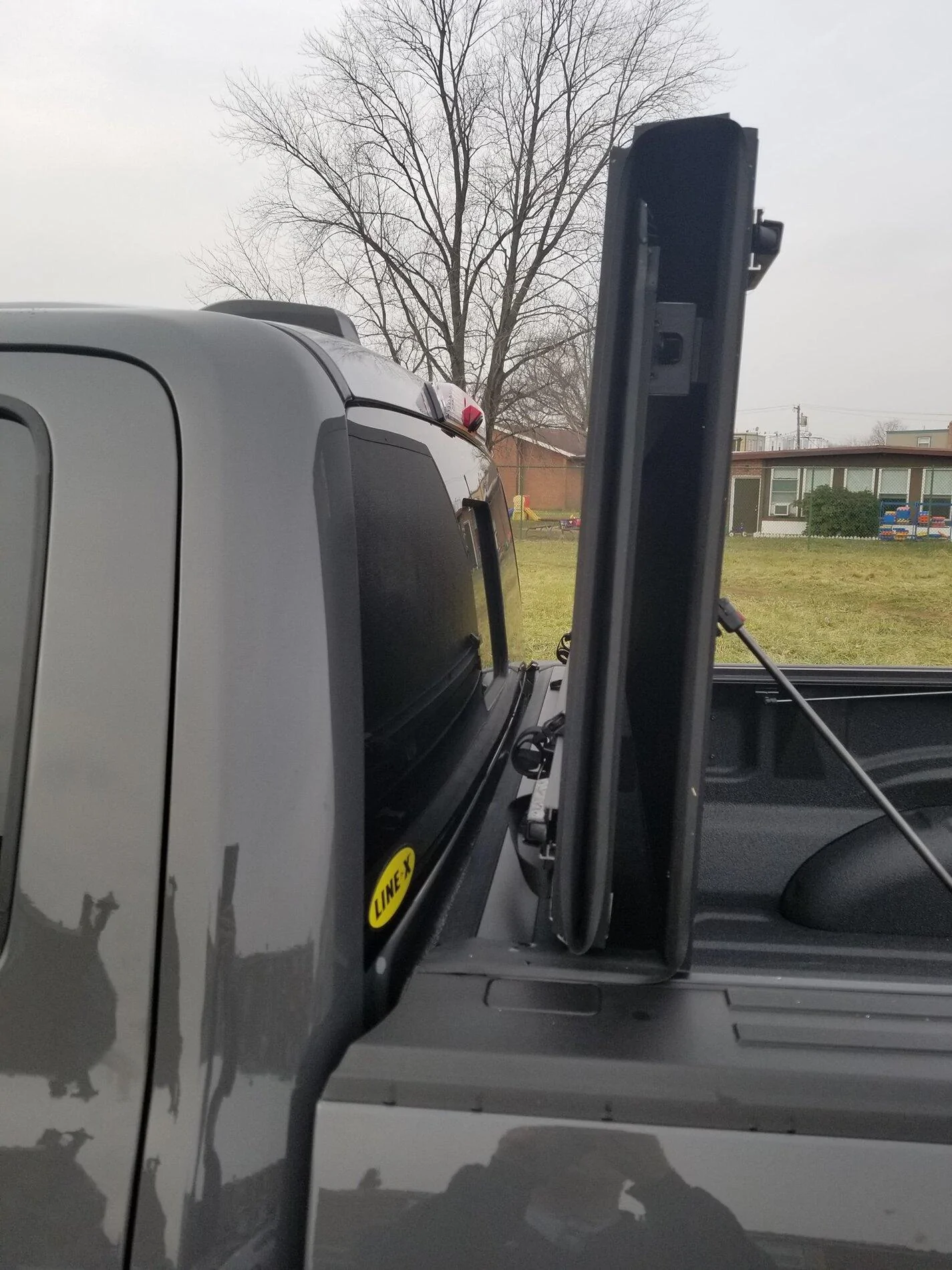 Ford F-150 Lightning Extang Xceed Tonneau Cover installed on 2021 F-150 with 6'7" bed Xceed Tonneau Cover 2021 F-150 folded