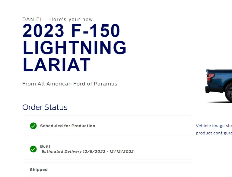 Ford F-150 Lightning ✅ 10/31 Lightning Build Week Group (MY2023) new lightning delivery date 2 sooner