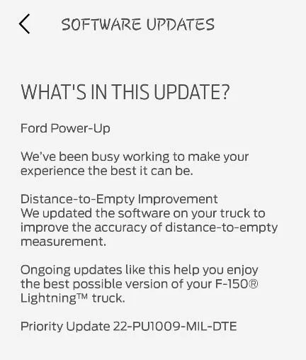 Ford F-150 Lightning Priority Update: 22-PU-1009-MIL-DTE Calculation Screenshot_20221212-202628_FordPass