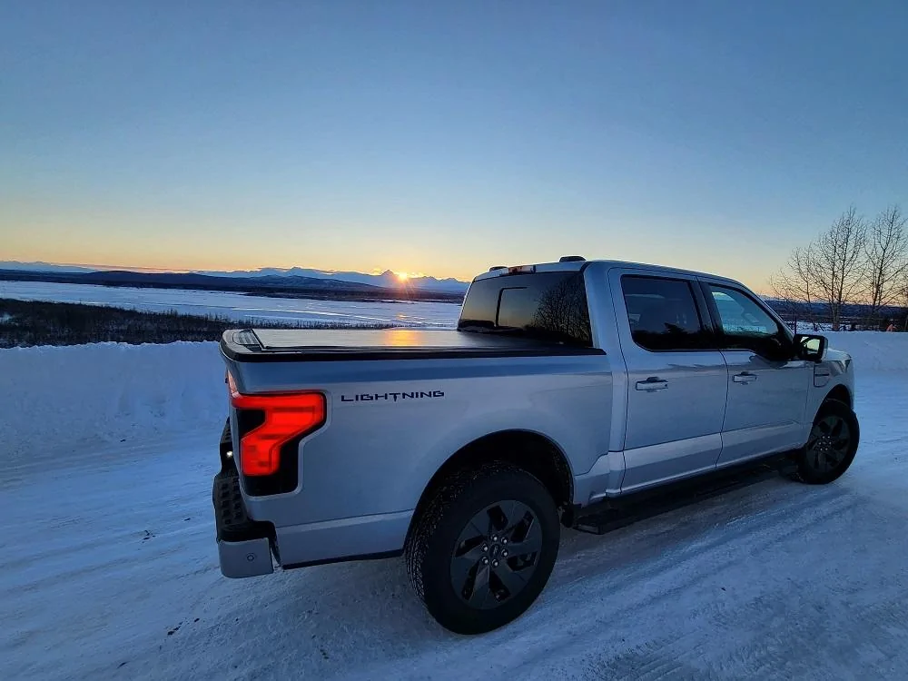 Ford F-150 Lightning Driving and Charging the Lightning at -40F\-40C.  A Real World Test. 1347 PM Sunset2