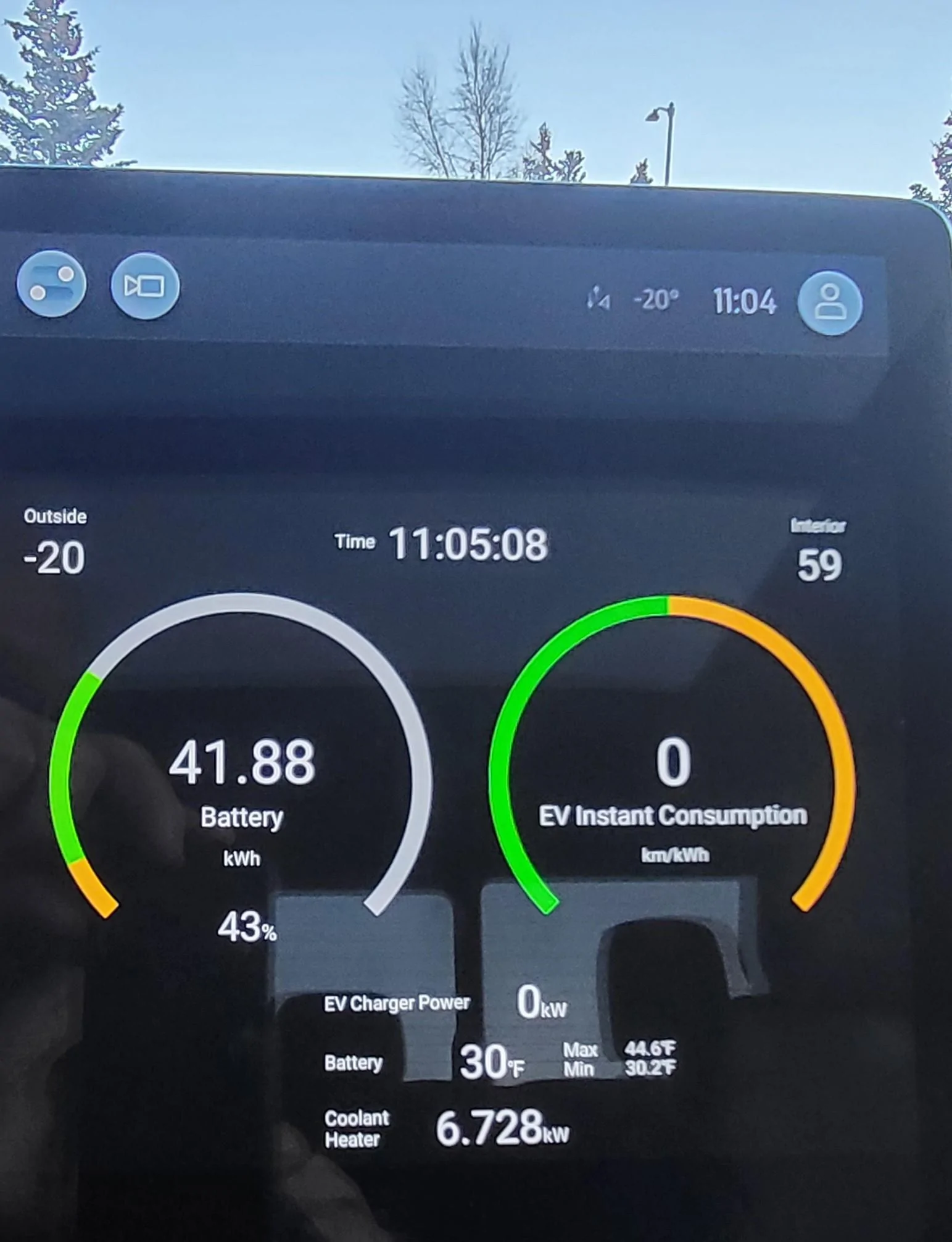 Ford F-150 Lightning Driving and Charging the Lightning at -40F\-40C.  A Real World Test. Just Before Charging 2
