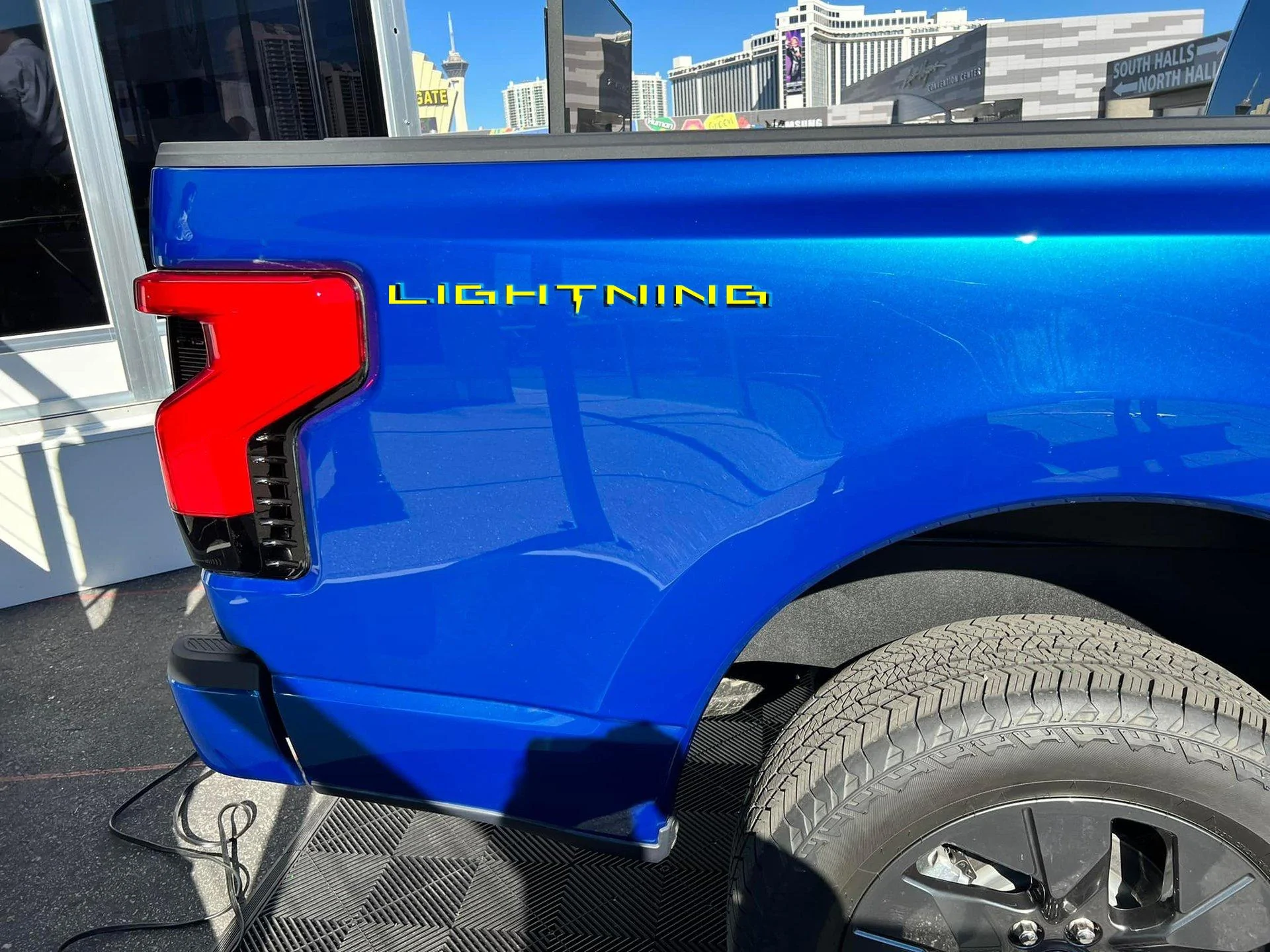 Ford F-150 Lightning My solution to dark badges / lettering on dark colors -- contrasting color vinyl F-150 Lightning Rear Badg