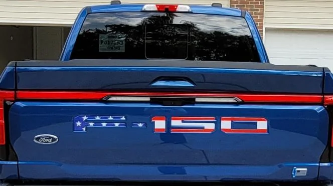 Ford F-150 Lightning My solution to dark badges / lettering on dark colors -- contrasting color vinyl 20221016_163514