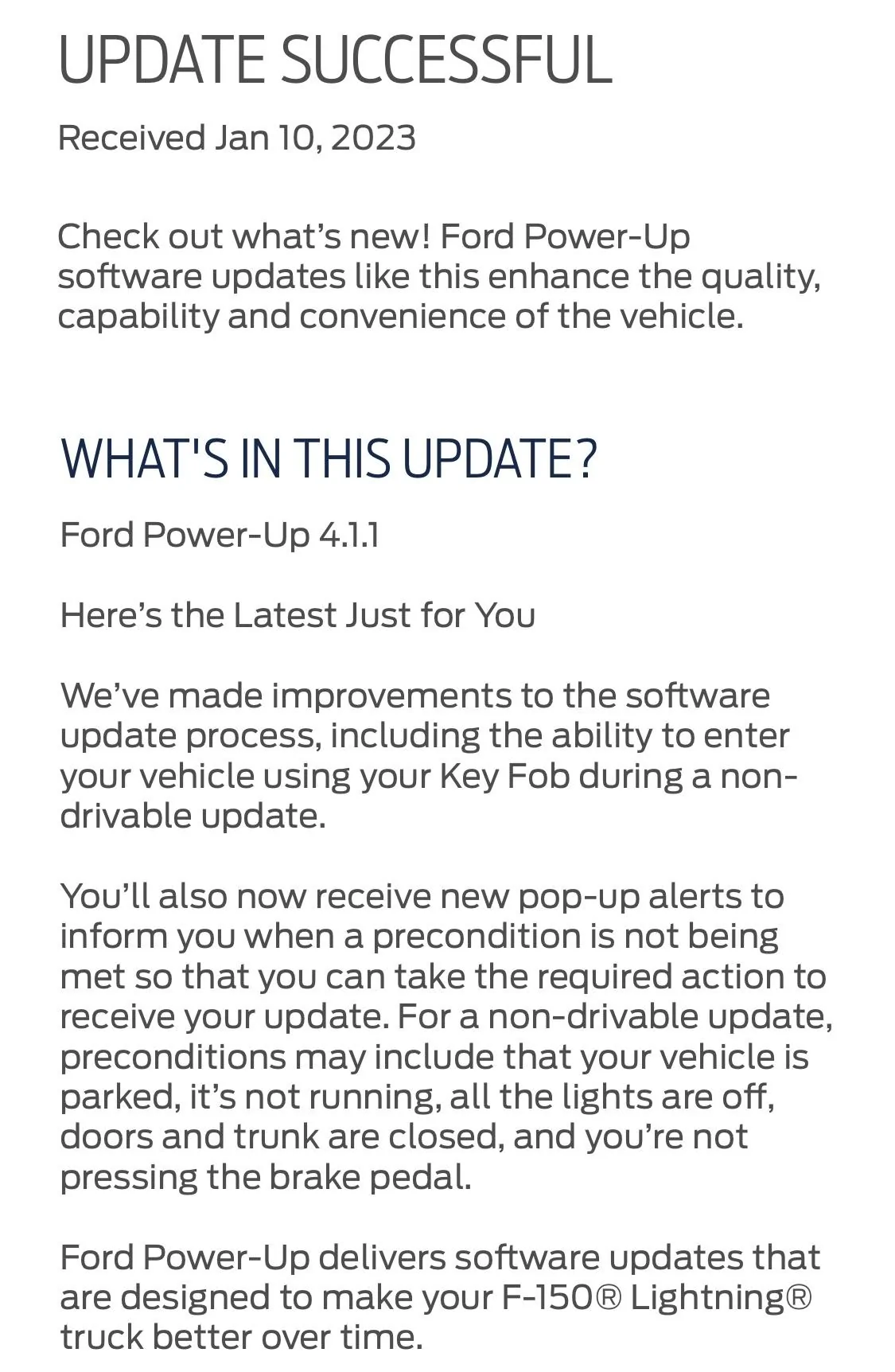 Ford F-150 Lightning Power Up-4.1.1 OTA software update released Screenshot 2023-01-12 at 6.25.40 AM