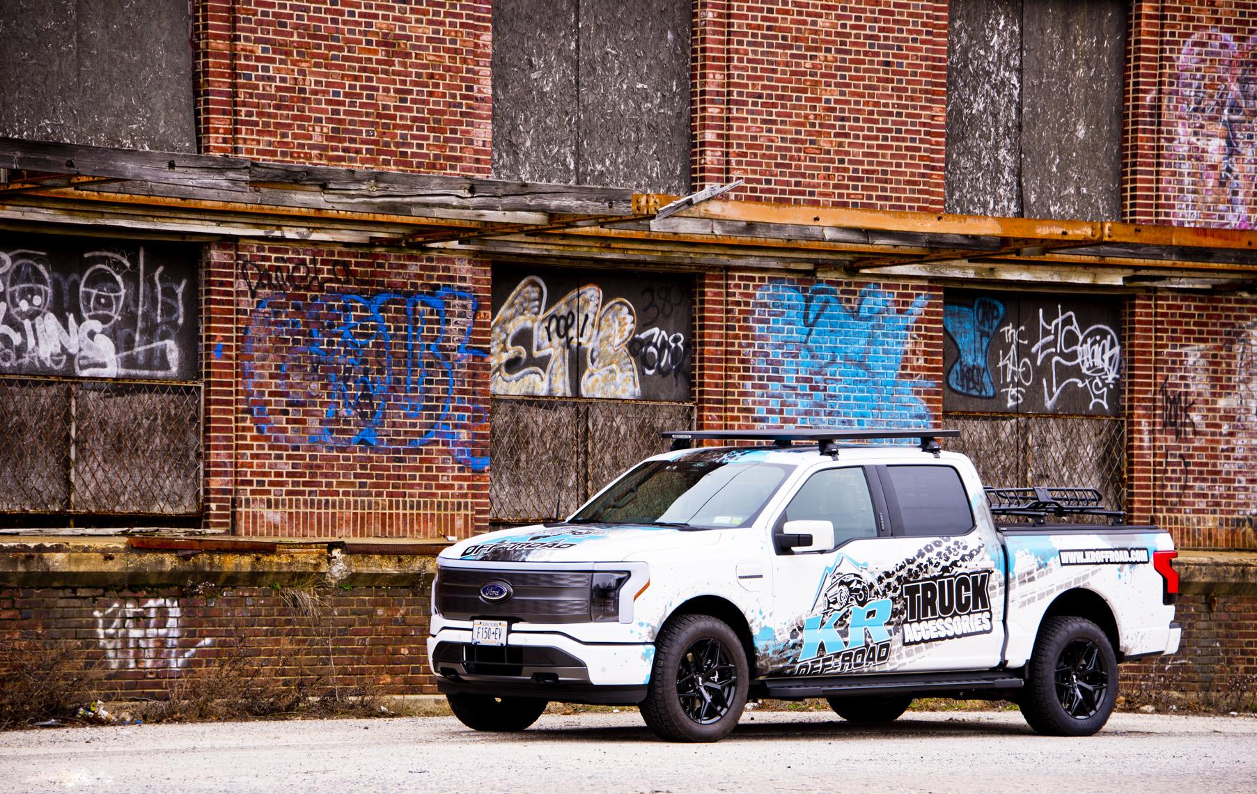 Ford F-150 Lightning Rhino-Rack XTray & Pioneer Racks Installed Truck4 (Small)
