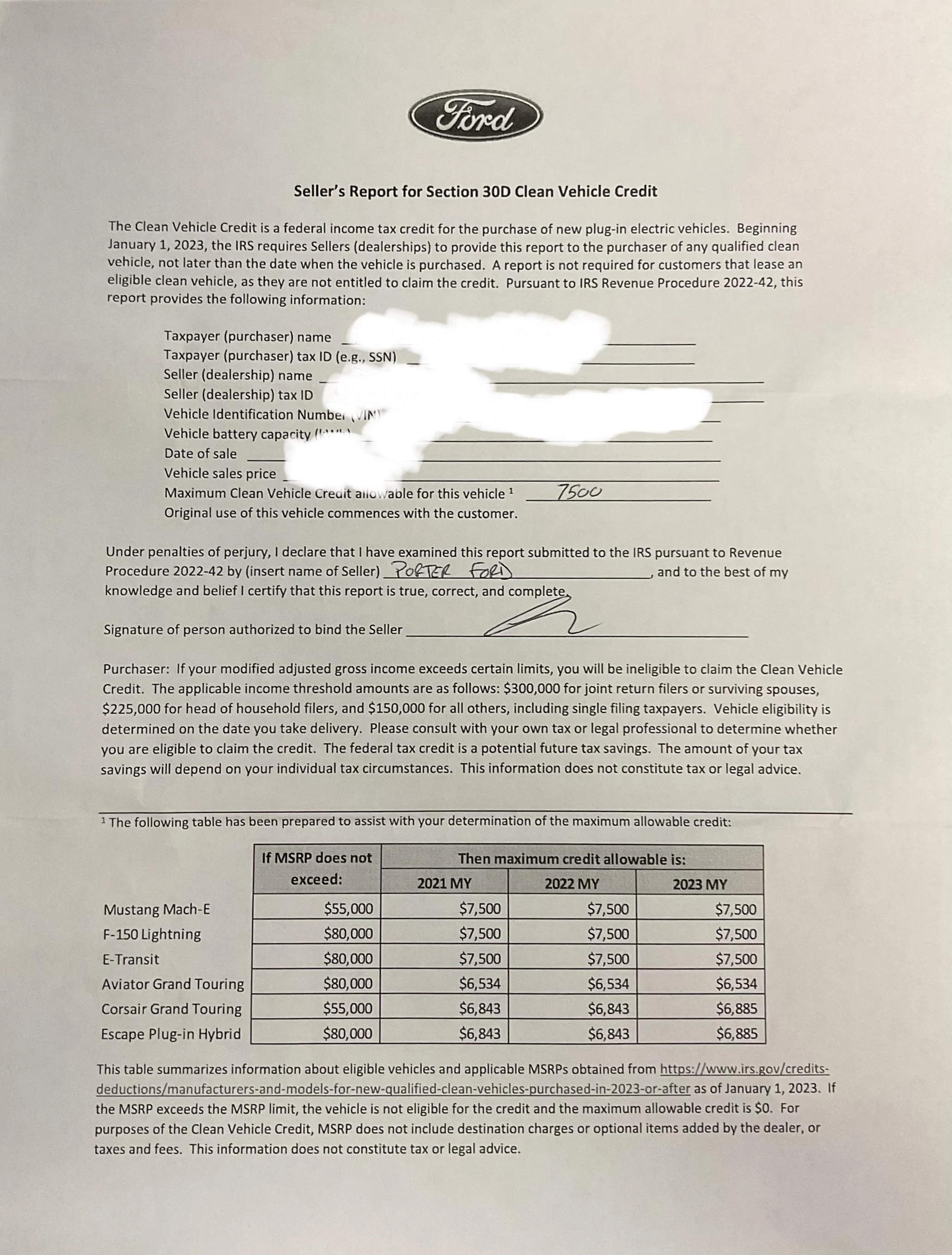 Ford F-150 Lightning Rev. Proc. 2022-42  Treasury and IRS set out procedures for manufacturers, sellers of clean vehicles 3CC43C32-C5C7-4F2C-BF8C-020D549CB2BA