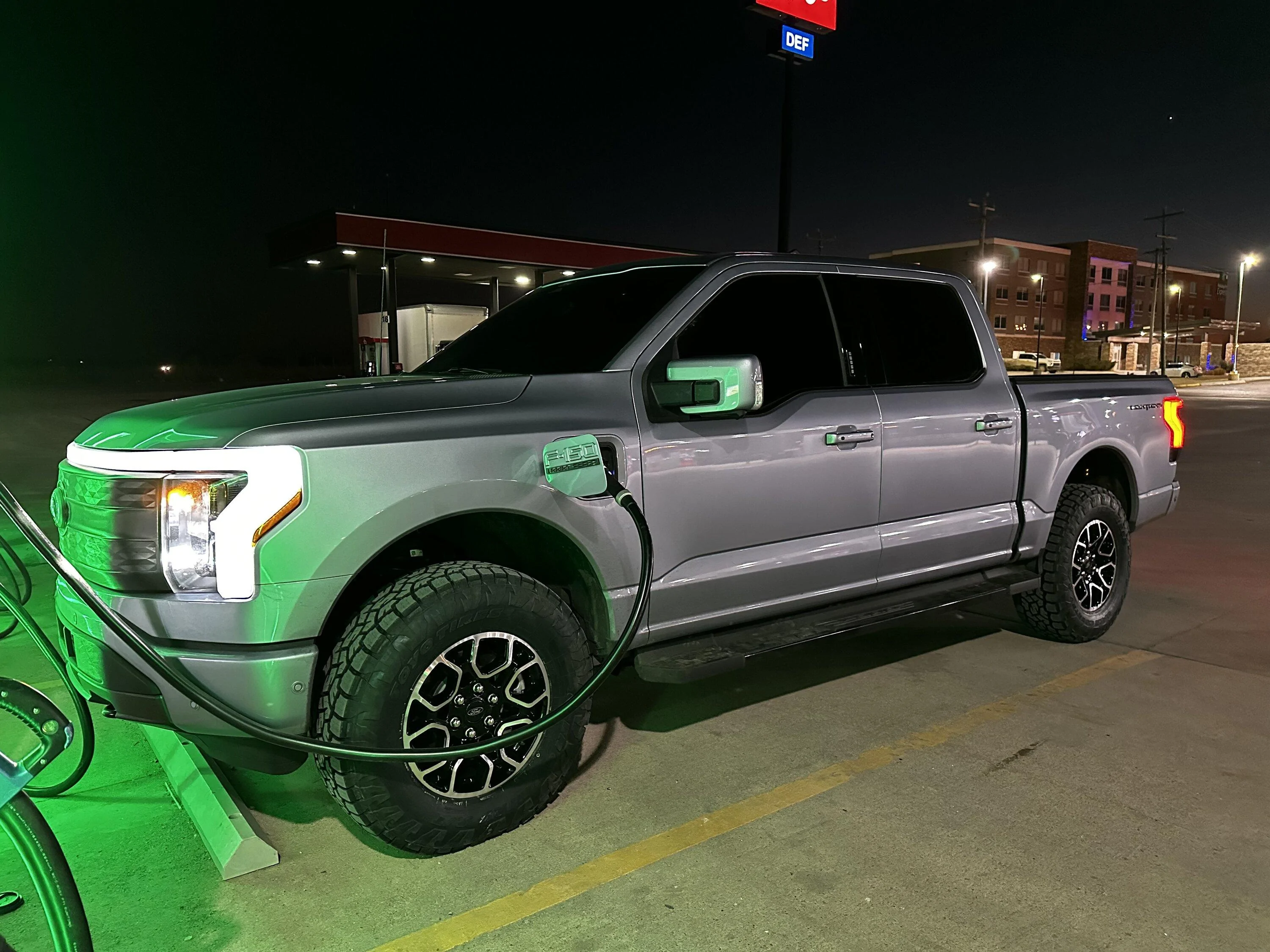 Ford F-150 Lightning 2" level kit and 295/70R18 tires installed on Lightning Lariat ER 7DAD7721-BB92-4CEE-9614-239E6AEB2C52