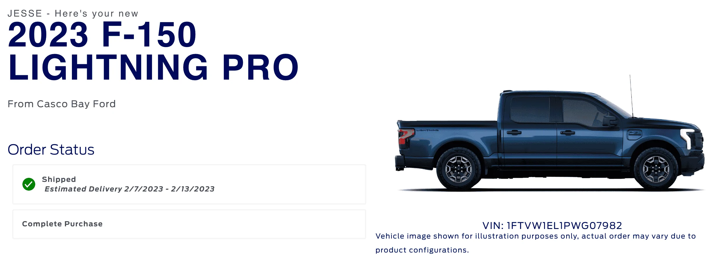 Ford F-150 Lightning ✅ 1/9/2023 Lightning Build Week Group (MY2023) Screen Shot 2023-02-06 at 7.37.18 AM