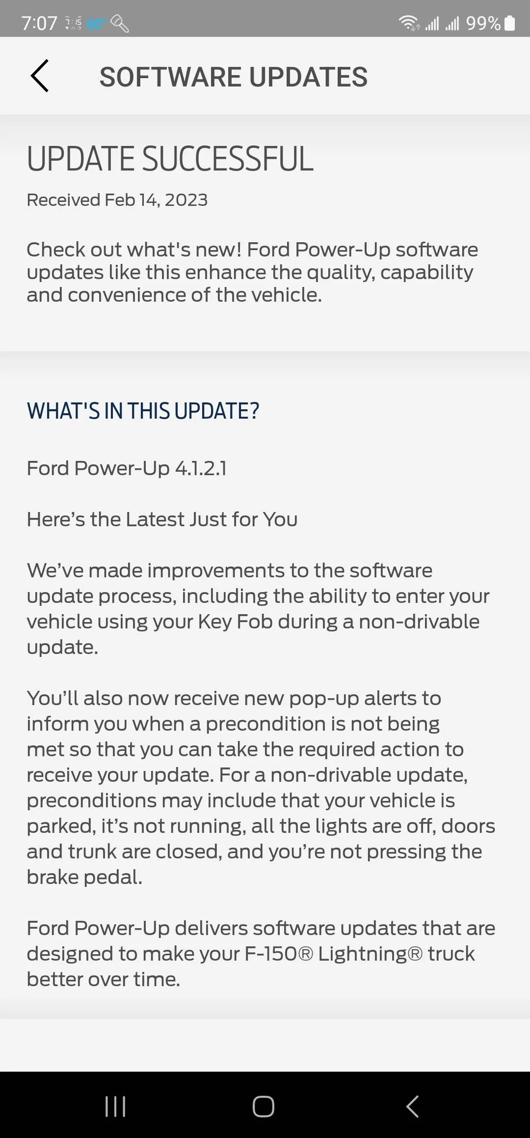 Ford F-150 Lightning Updated to 4.1.2.1 still no gui update Screenshot_20230215_070755_FordPass