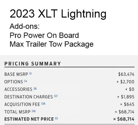 Ford F-150 Lightning 2023 XLT SR, less than 700 miles. $68,200 F150Lightning-10