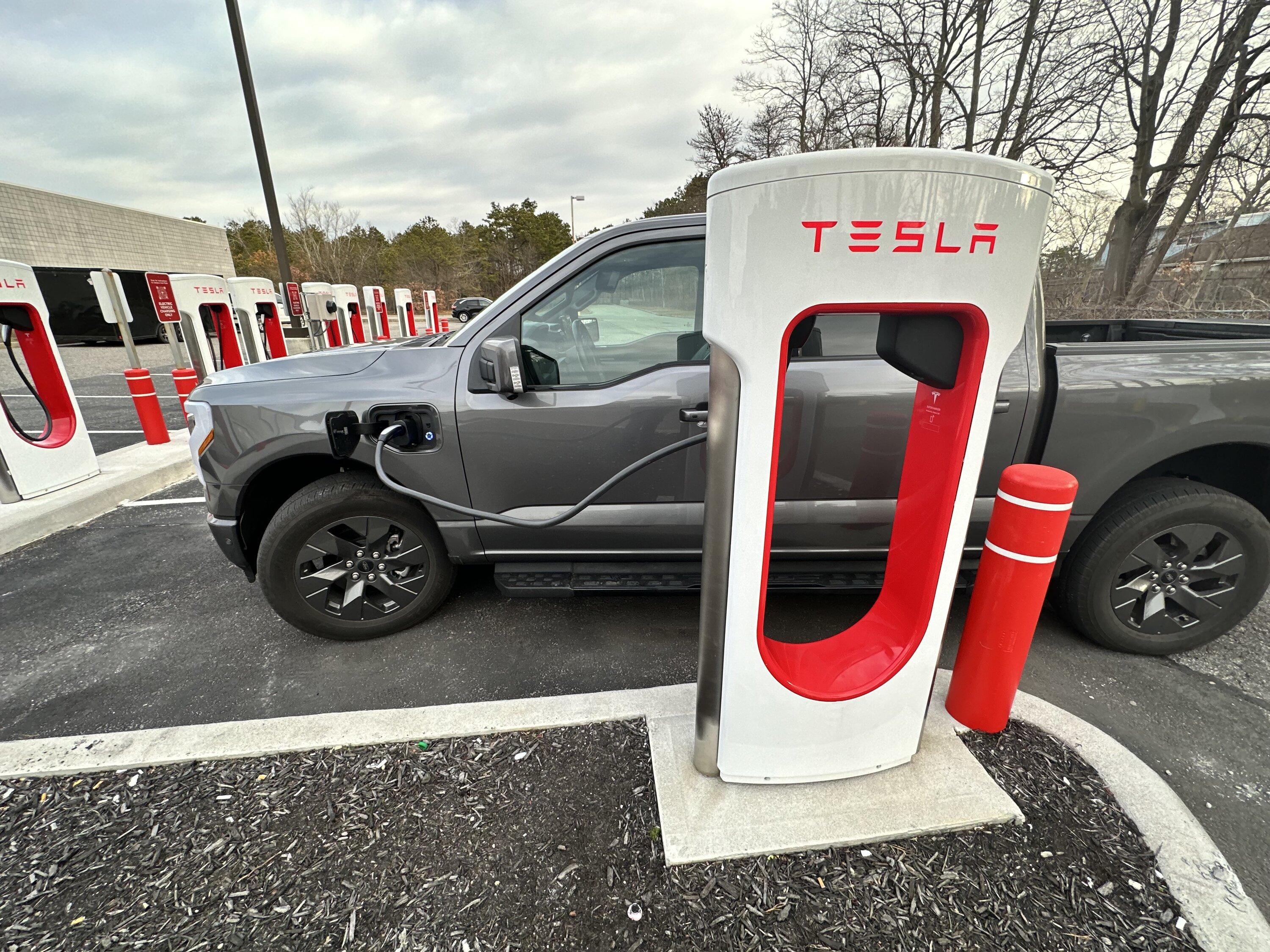 Ford F-150 Lightning Polite and Easy ways to charge at Tesla Superchargers IMG_5105