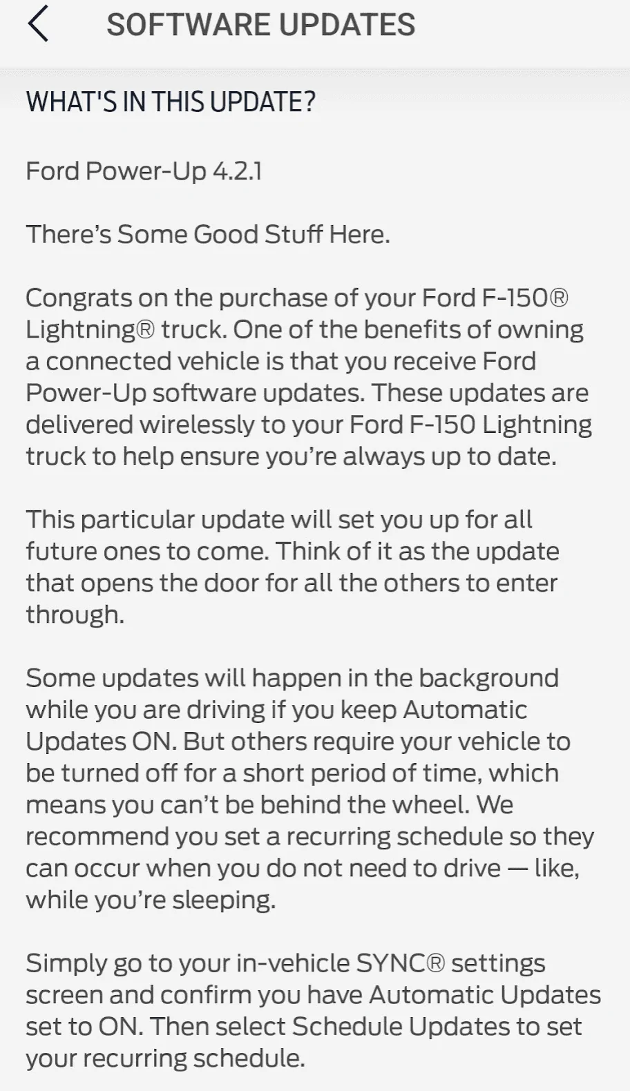 Ford F-150 Lightning Power-Up 4.2.1 - Precondition Alert failed updates 1678817535001