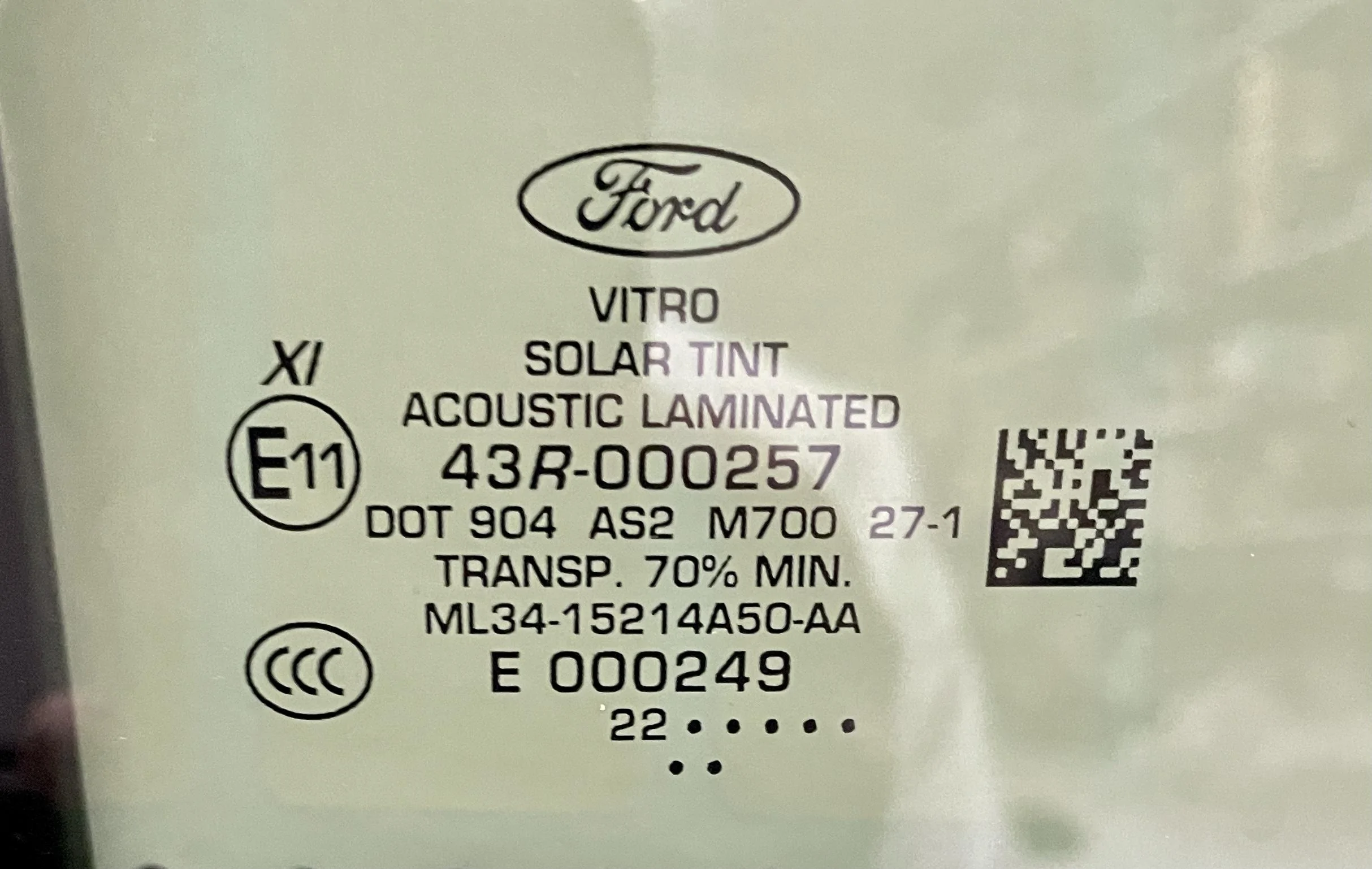 Ford F-150 Lightning Does the Lightning have acoustic (laminated) glass? Glass label - Copy