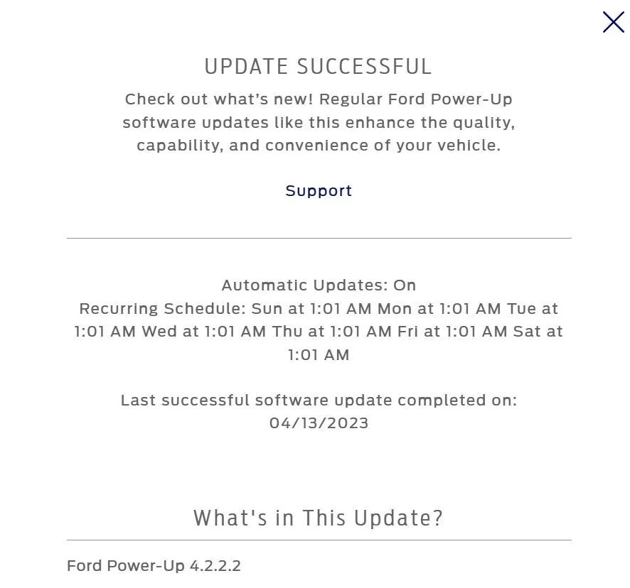 Ford F-150 Lightning Ford Power-Up 4.2.2.2 UI updates Captur