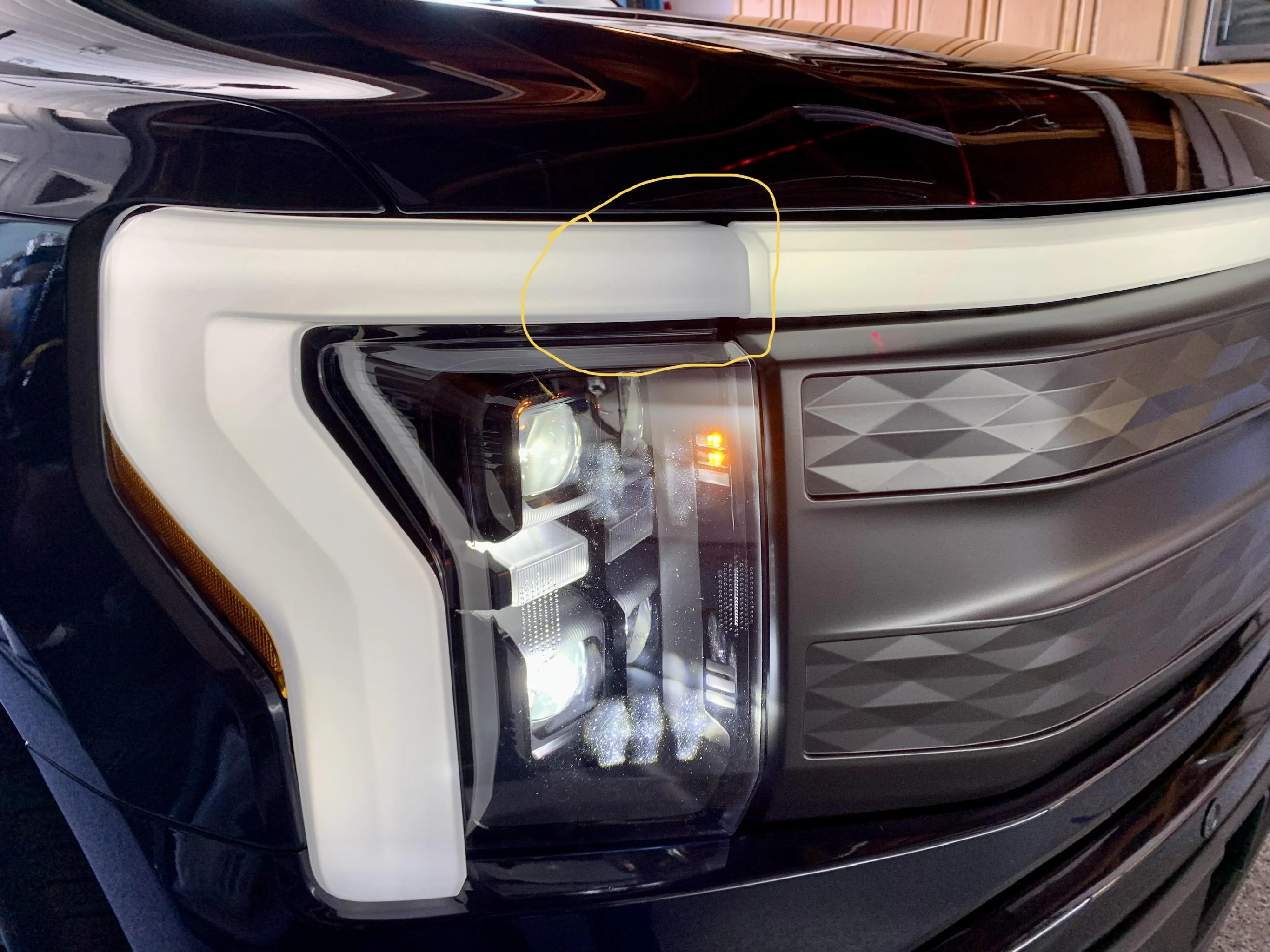 Ford F-150 Lightning Upper light bar has a slightly darken area - issue or normal? IMG_8150