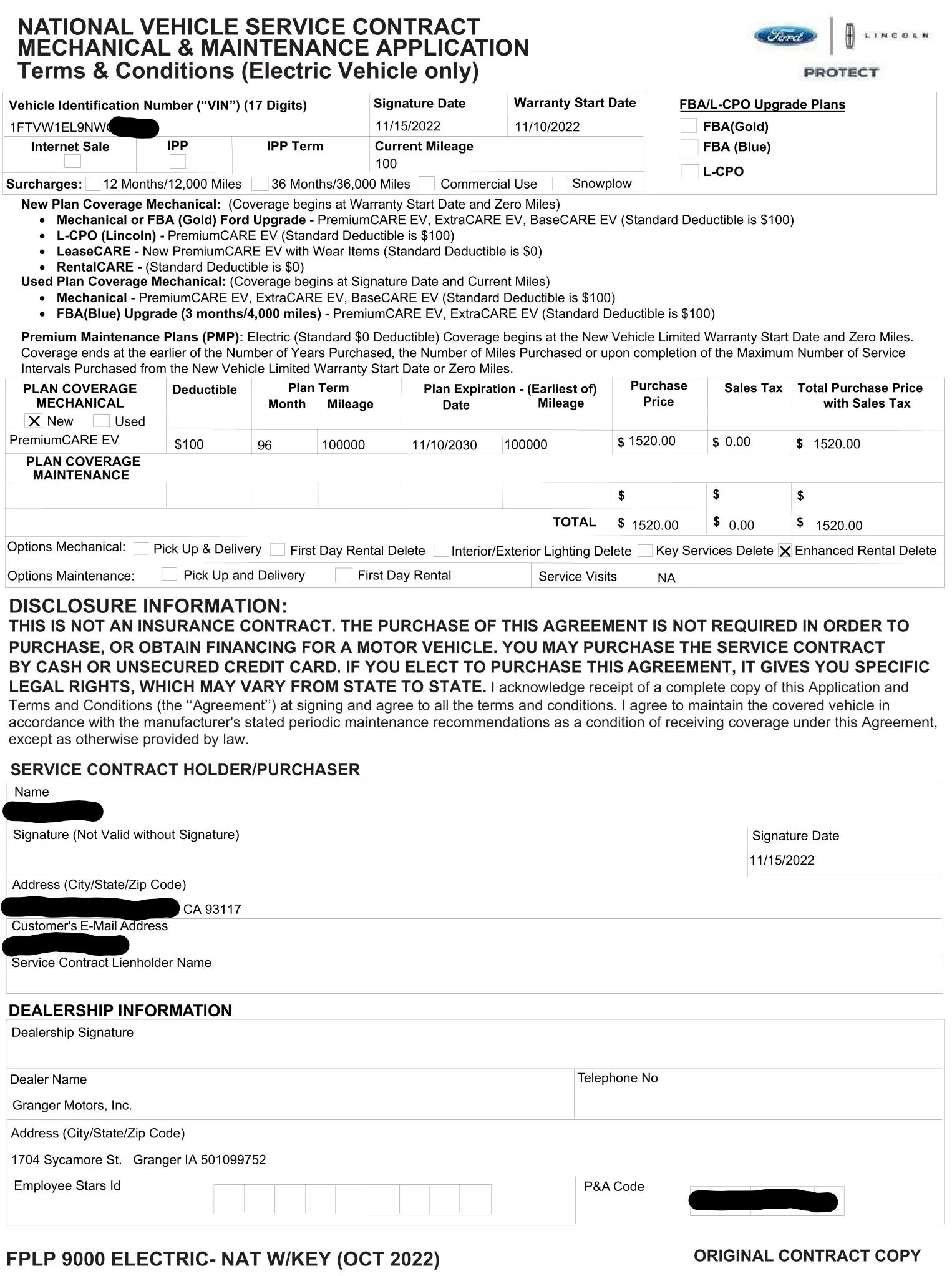 Ford F-150 Lightning Which Ford Warranty Level to Choose? 230513 Granger warranty w blocked name email vin for post on forum page 1 Screenshot 2023-05-