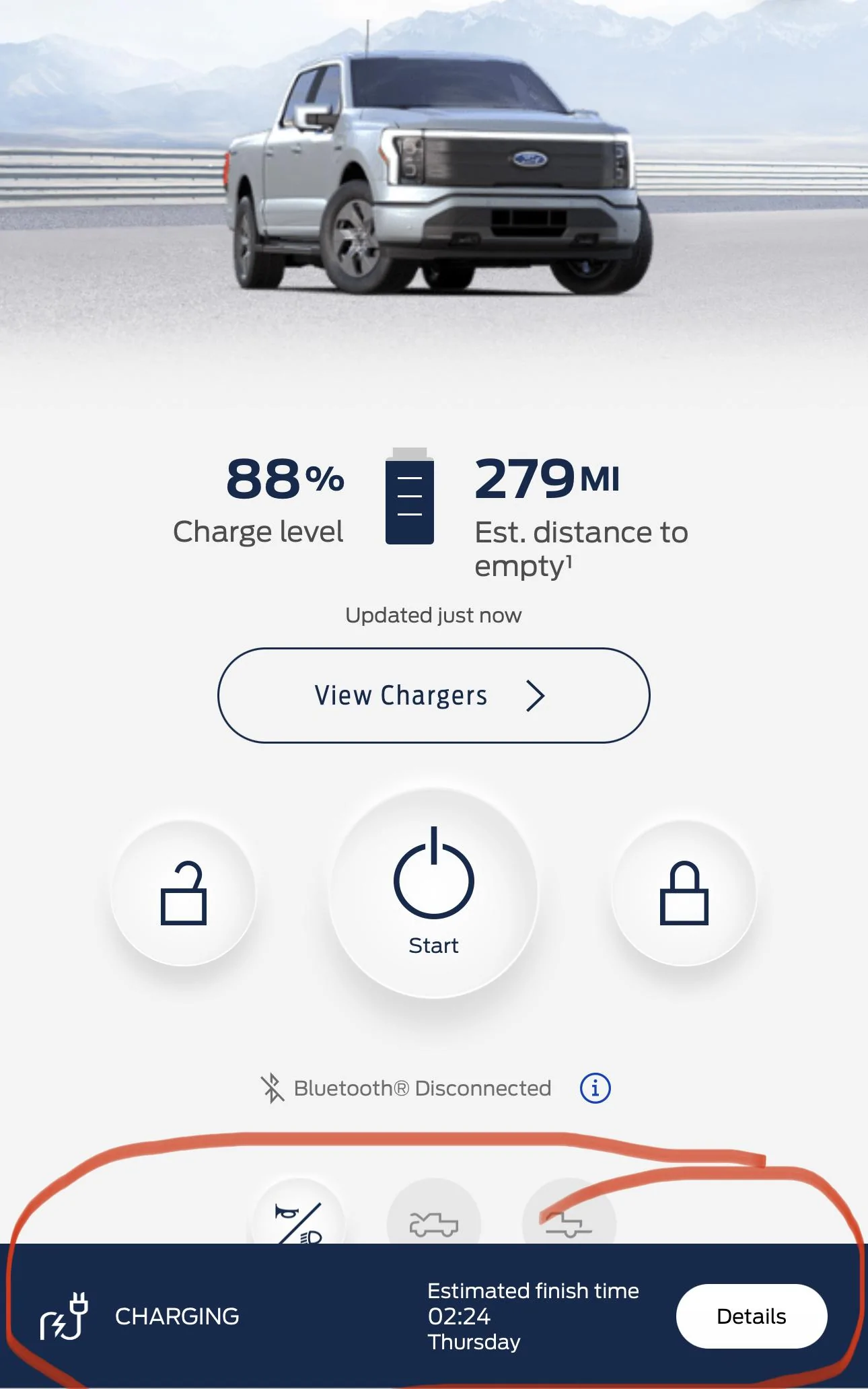 Ford F-150 Lightning Enhanced Intelligent Range message in FordPass app IMG_2020