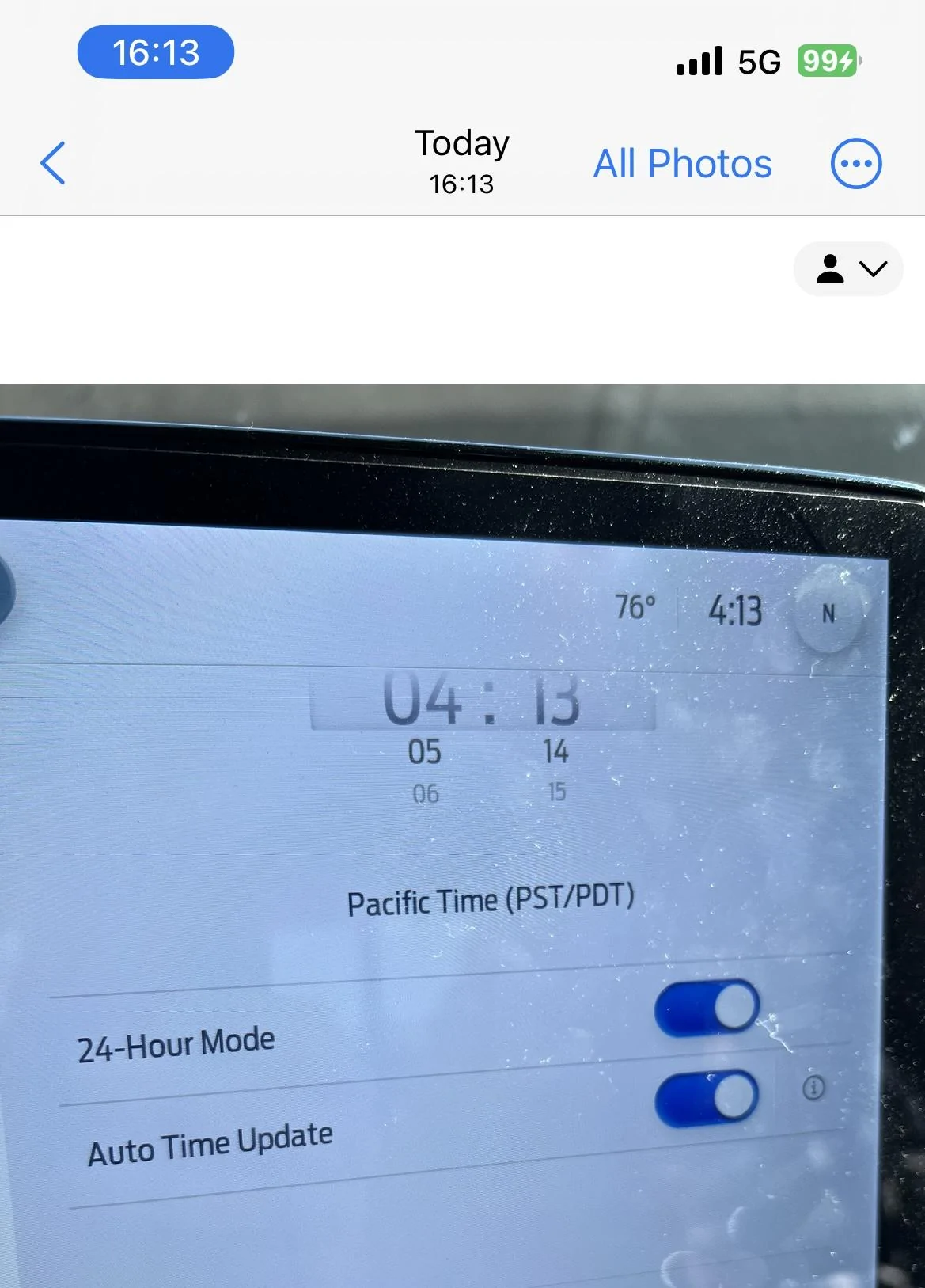 Ford F-150 Lightning Sync 4a Bug: 24 Hour Time IMG_4195