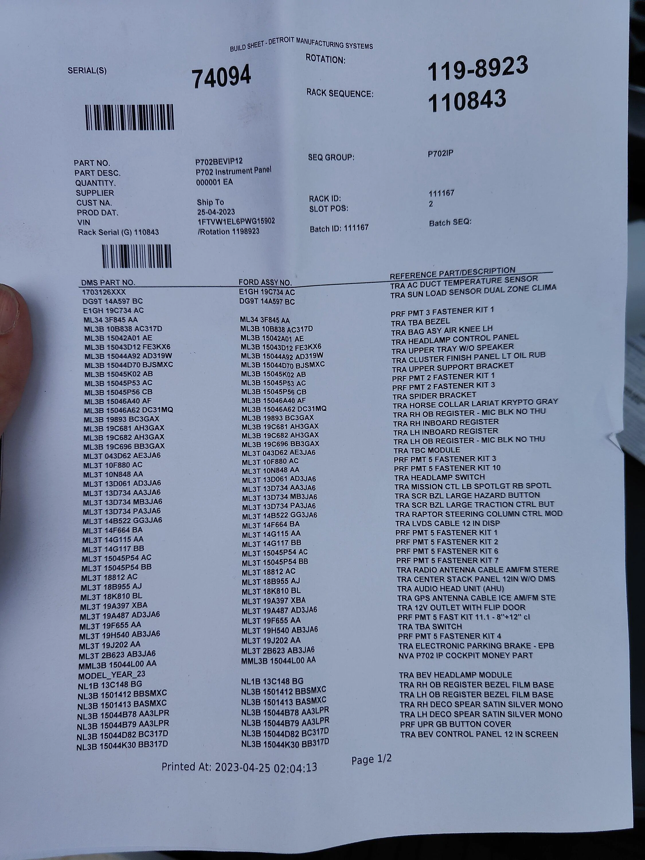 Ford F-150 Lightning ✅ 4/24/2023 Lightning Build Week Group (MY2023) IMG20230701112915