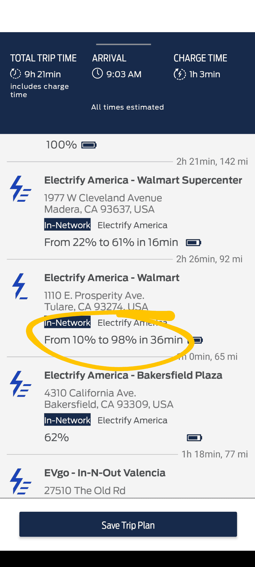 Ford F-150 Lightning FordPass Trip Planner charging questions Screenshot_20230703-184850