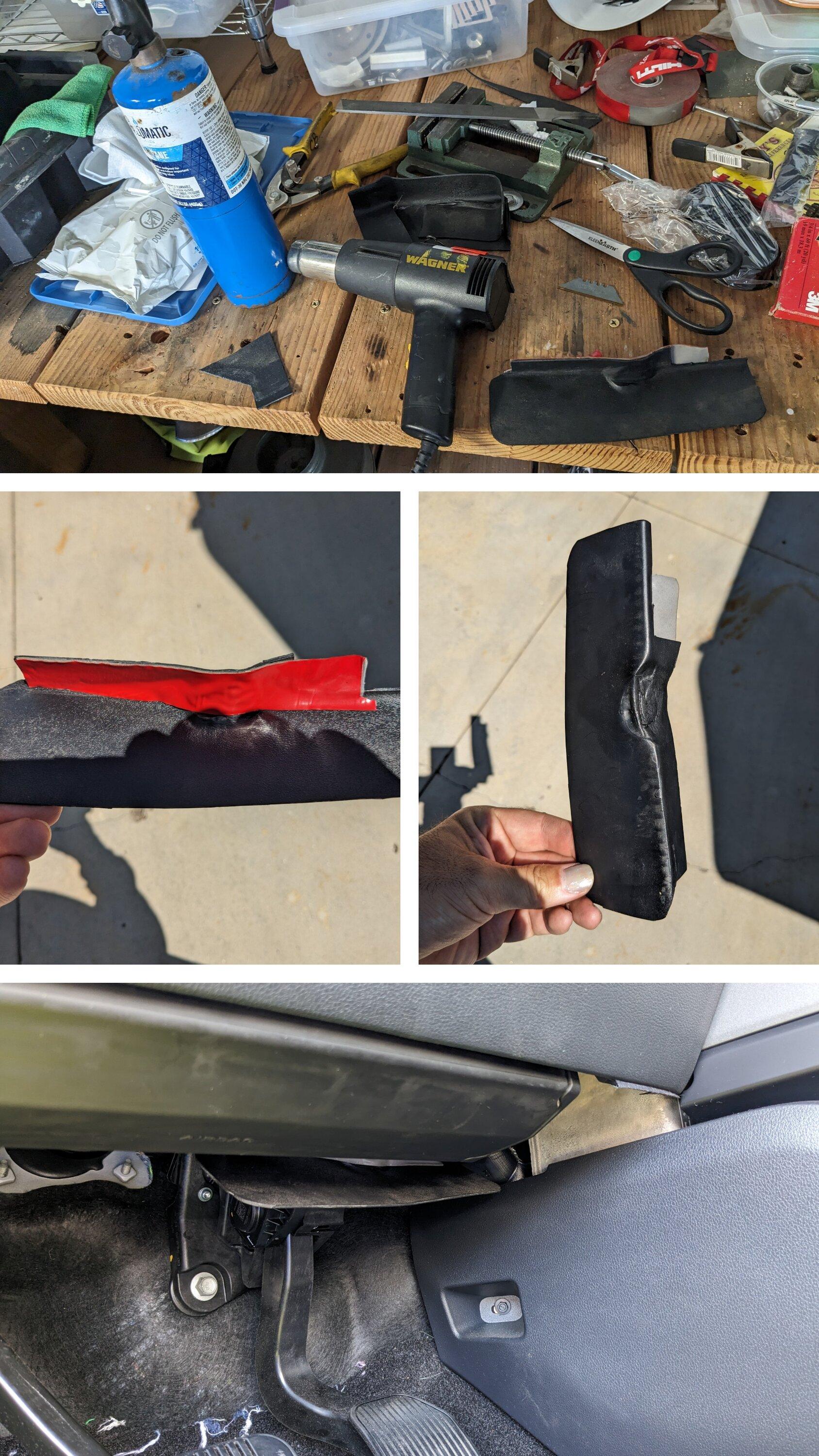 Ford F-150 Lightning Redirecting the drivers floor HVAC vent 20230718_111440-COLLAGE