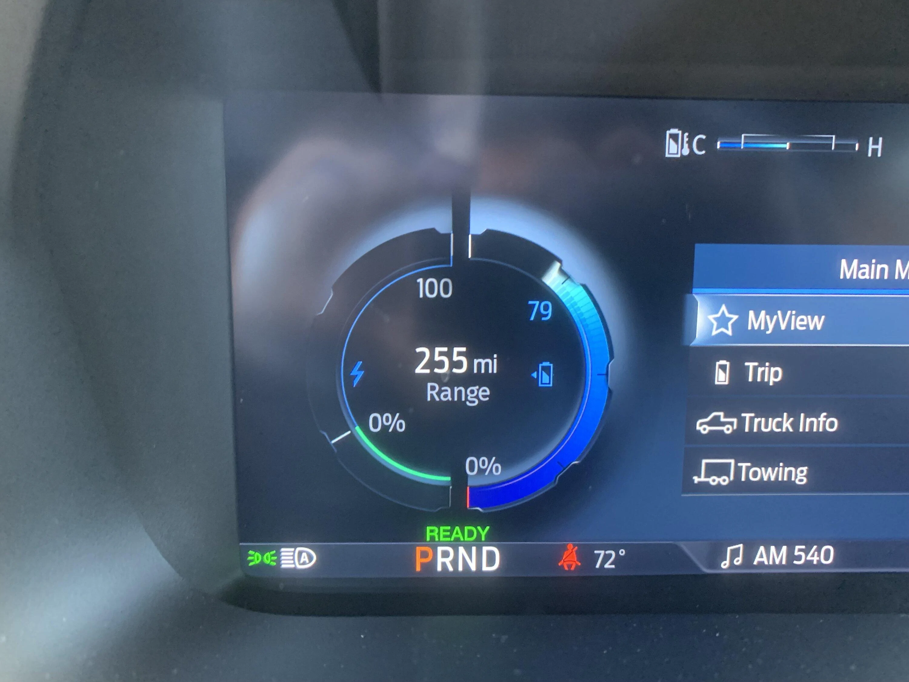 Ford F-150 Lightning State of Charge on Driver Information Console IMG_1846