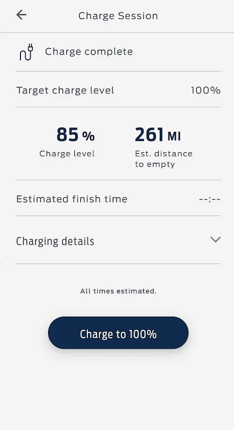 Ford F-150 Lightning Charge % change on app 1691323082318