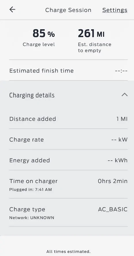 Ford F-150 Lightning Charge % change on app 1691323138391
