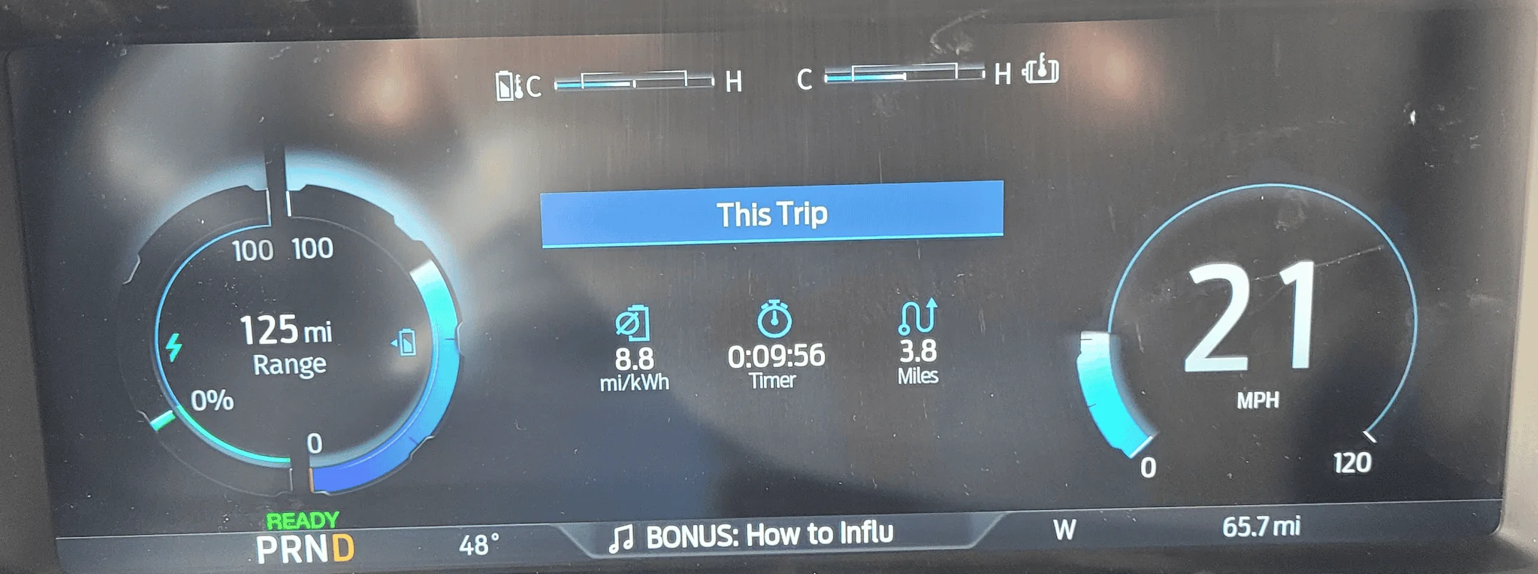 Ford F-150 Lightning Hypermile Challenge (high score: 8.8, life time avg 2.7) 1691324906272